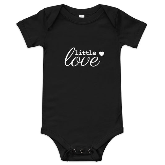 Baby Short Sleeve Bella+Canvas Onesie Little Love White Ink