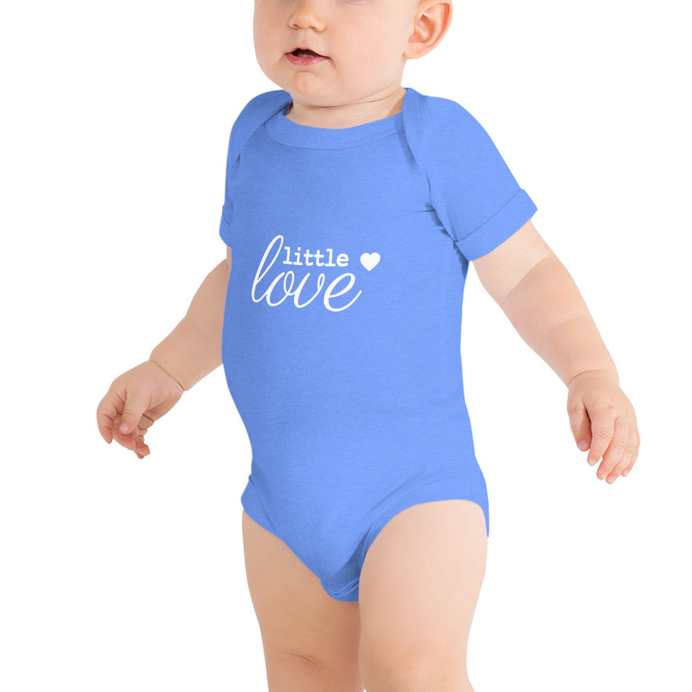 Baby Short Sleeve Bella+Canvas Onesie Little Love White Ink