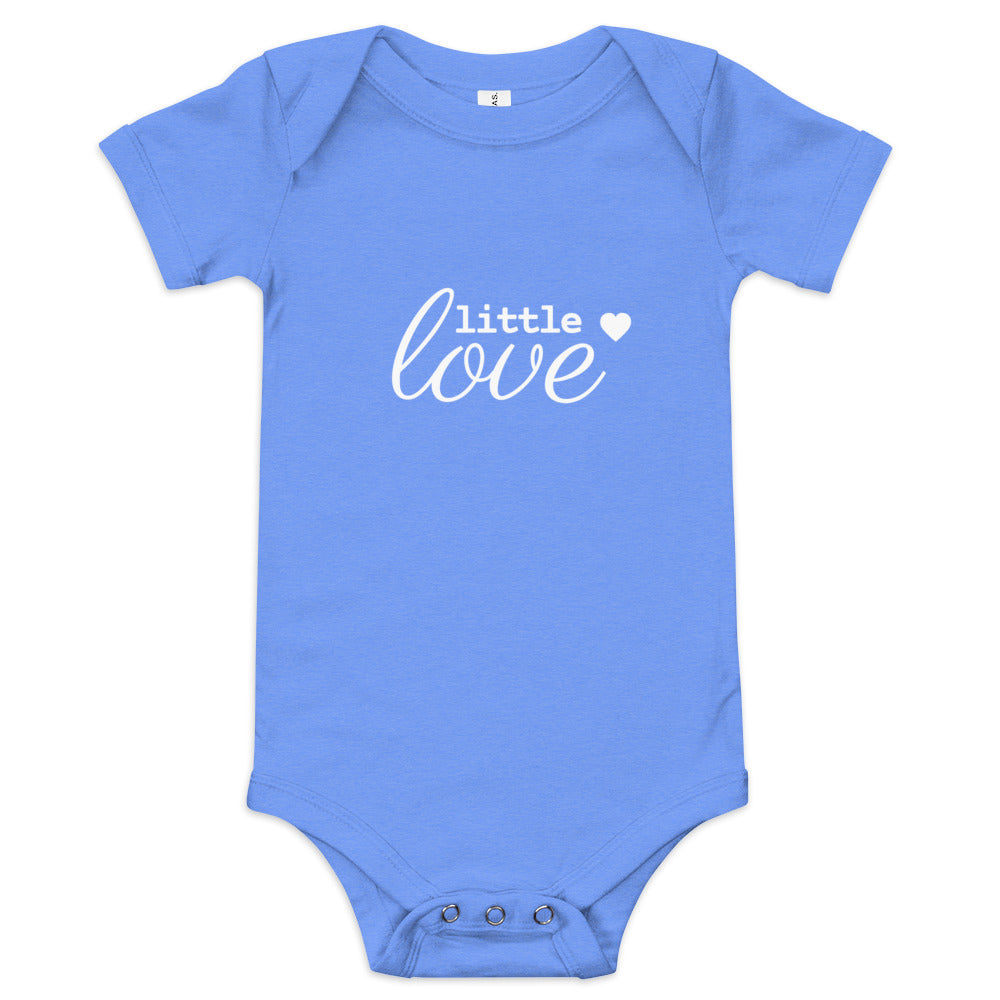 Baby Short Sleeve Bella+Canvas Onesie Little Love White Ink