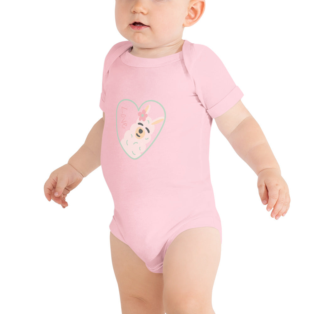 Baby Short Sleeve Bella+Canvas Onsie Love Llama