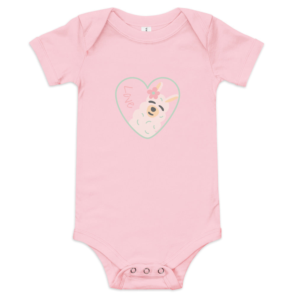 Baby Short Sleeve Bella+Canvas Onsie Love Llama