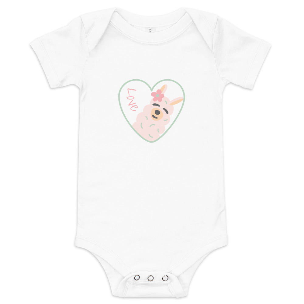 Baby Short Sleeve Bella+Canvas Onsie Love Llama