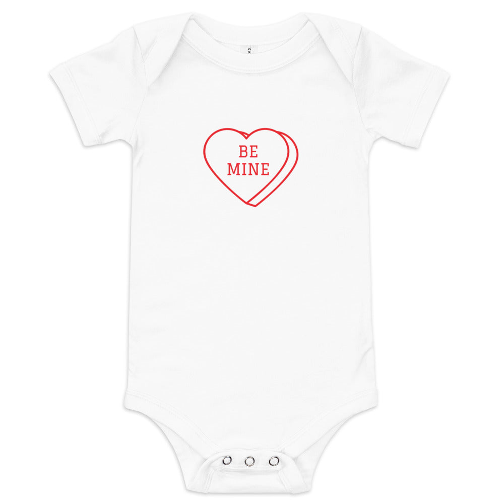 Baby Short Sleeve Bella+Canvas Onsie Heart Be Mine