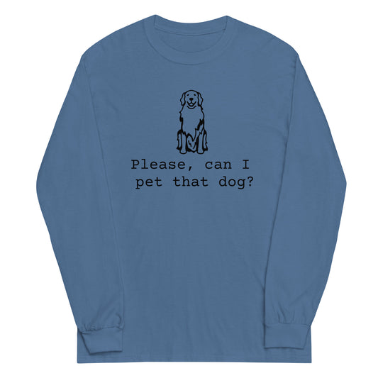 Unisex Long Sleeve Tee Pet That Dog black ink