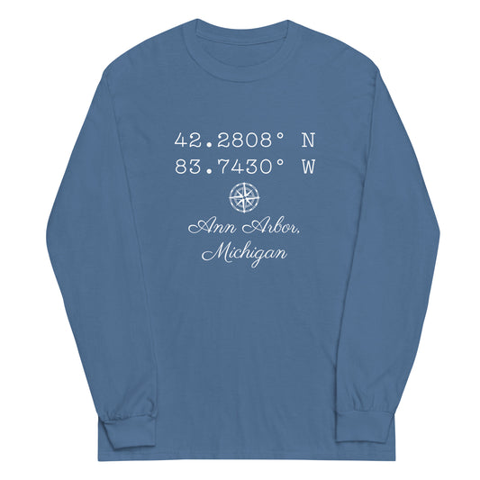 Unisex Long Sleeve Tee Coordinates Ann Arbor