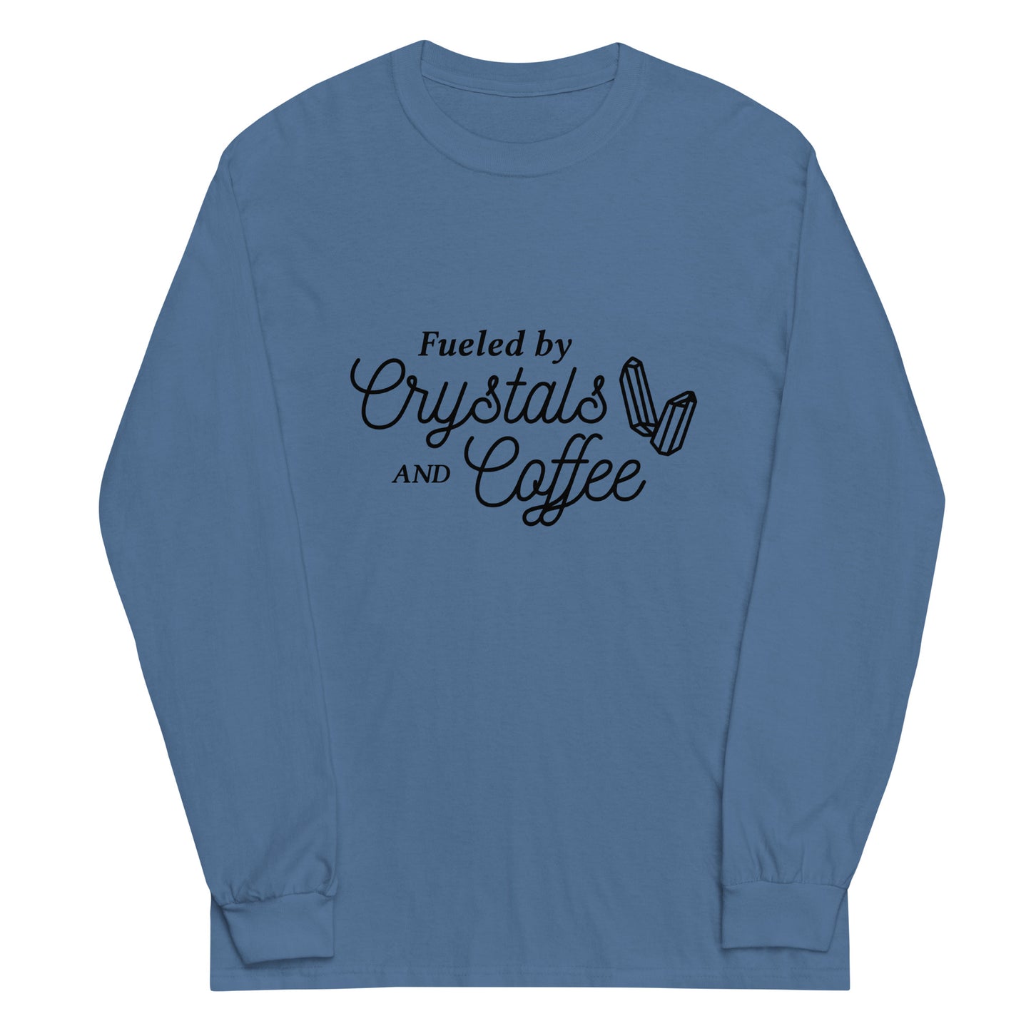 Unisex Long Sleeve Tee Crystals and Coffee