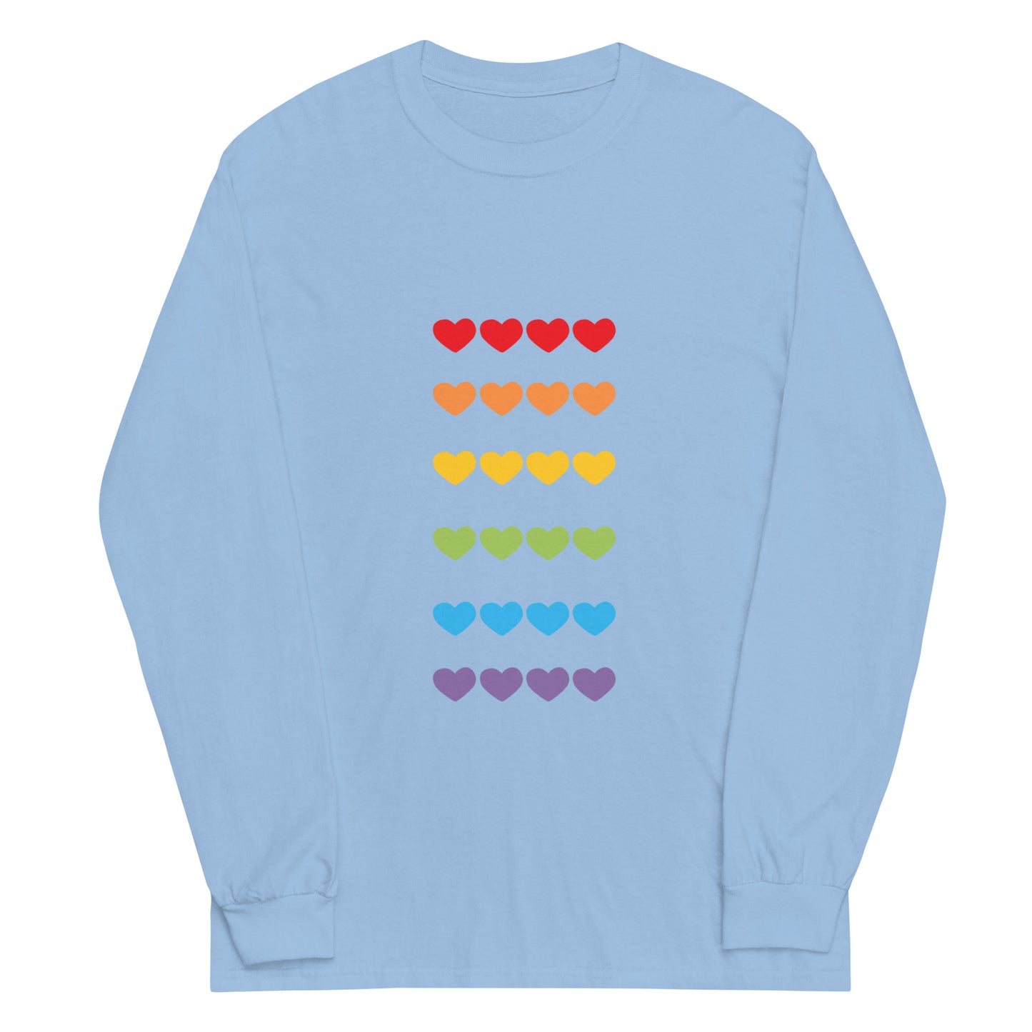 Unisex Long Sleeve Tee Rainbow Hearts