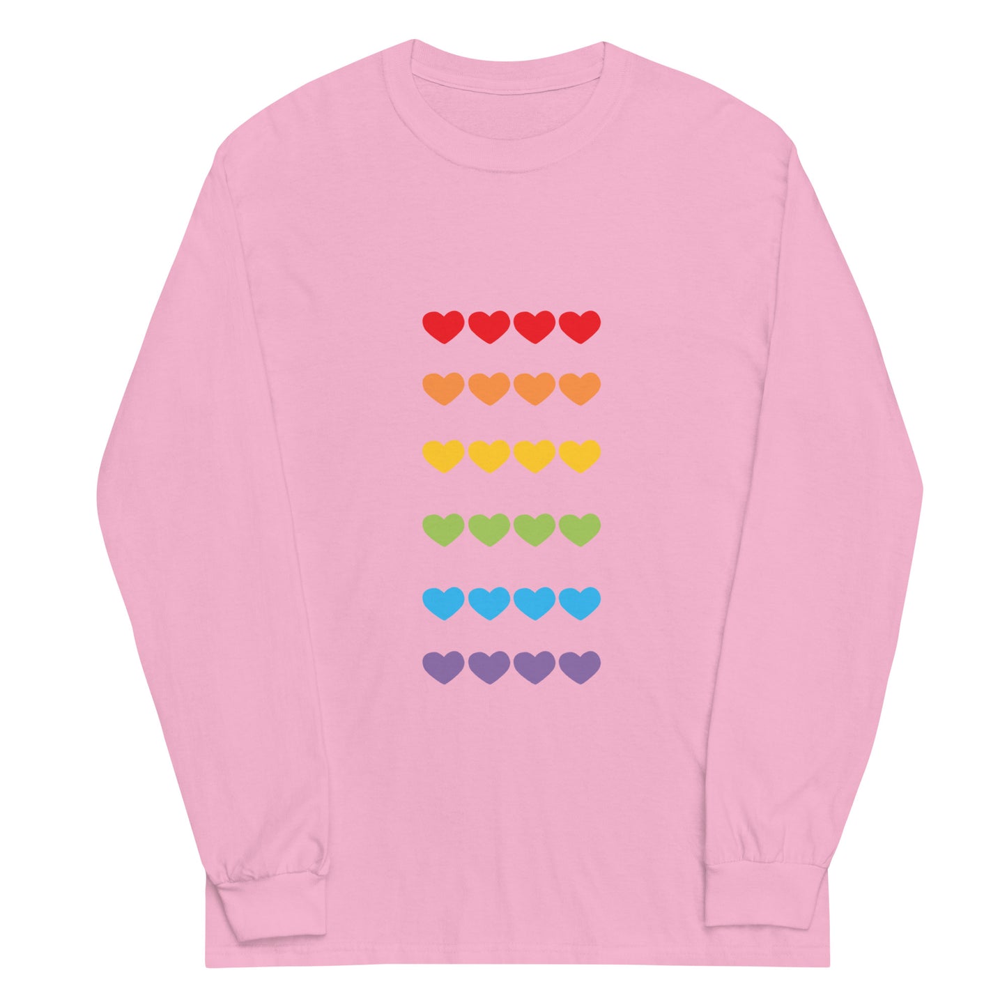 Unisex Long Sleeve Tee Rainbow Hearts