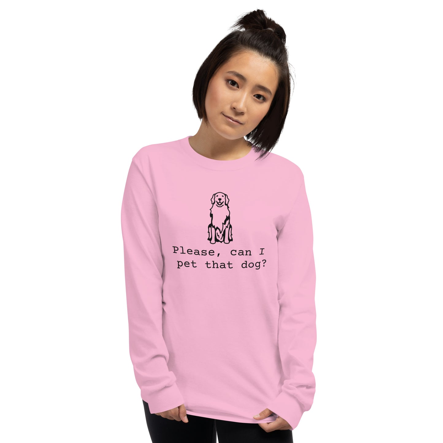 Unisex Long Sleeve Tee Pet That Dog black ink