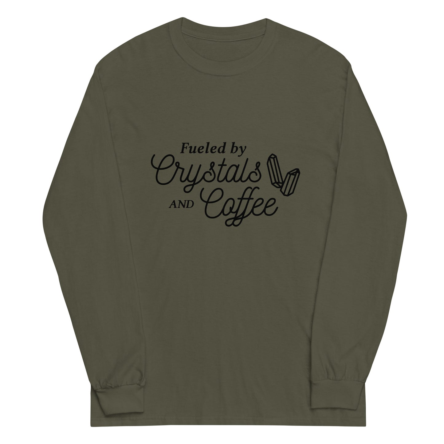 Unisex Long Sleeve Tee Crystals and Coffee