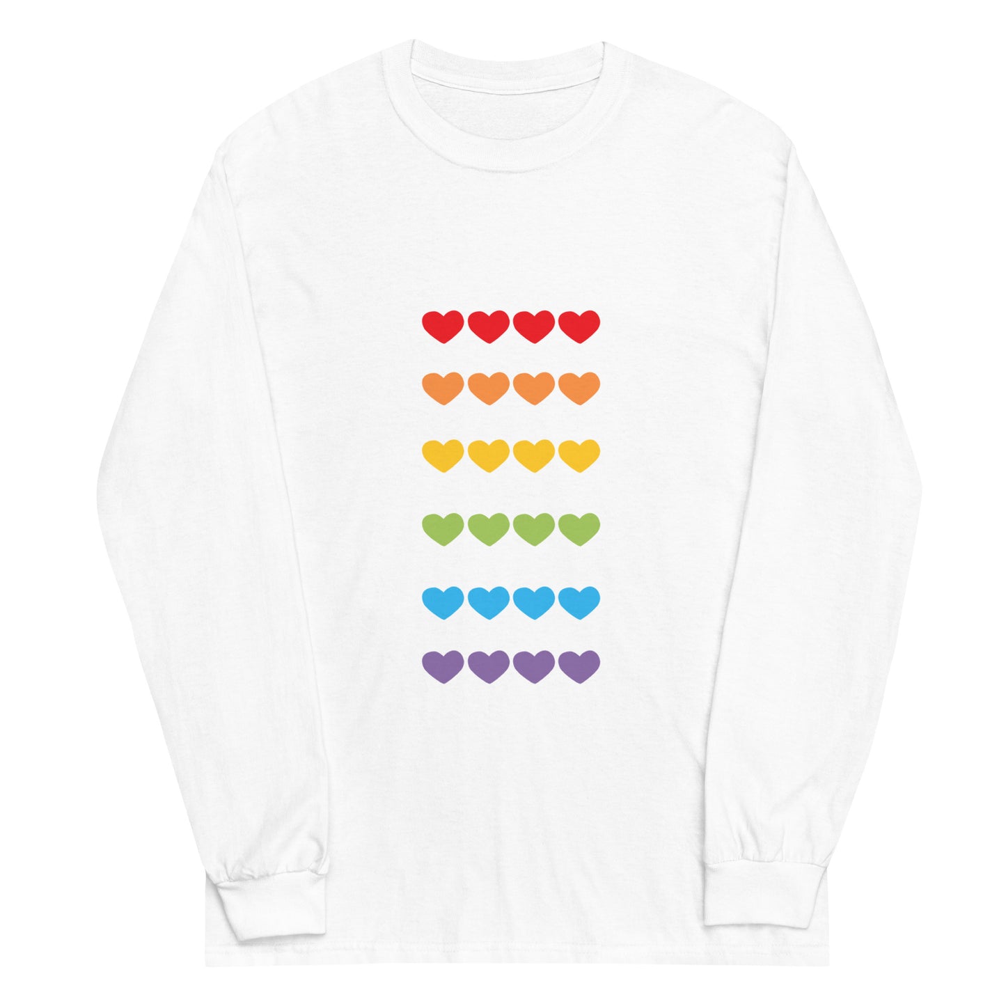 Unisex Long Sleeve Tee Rainbow Hearts