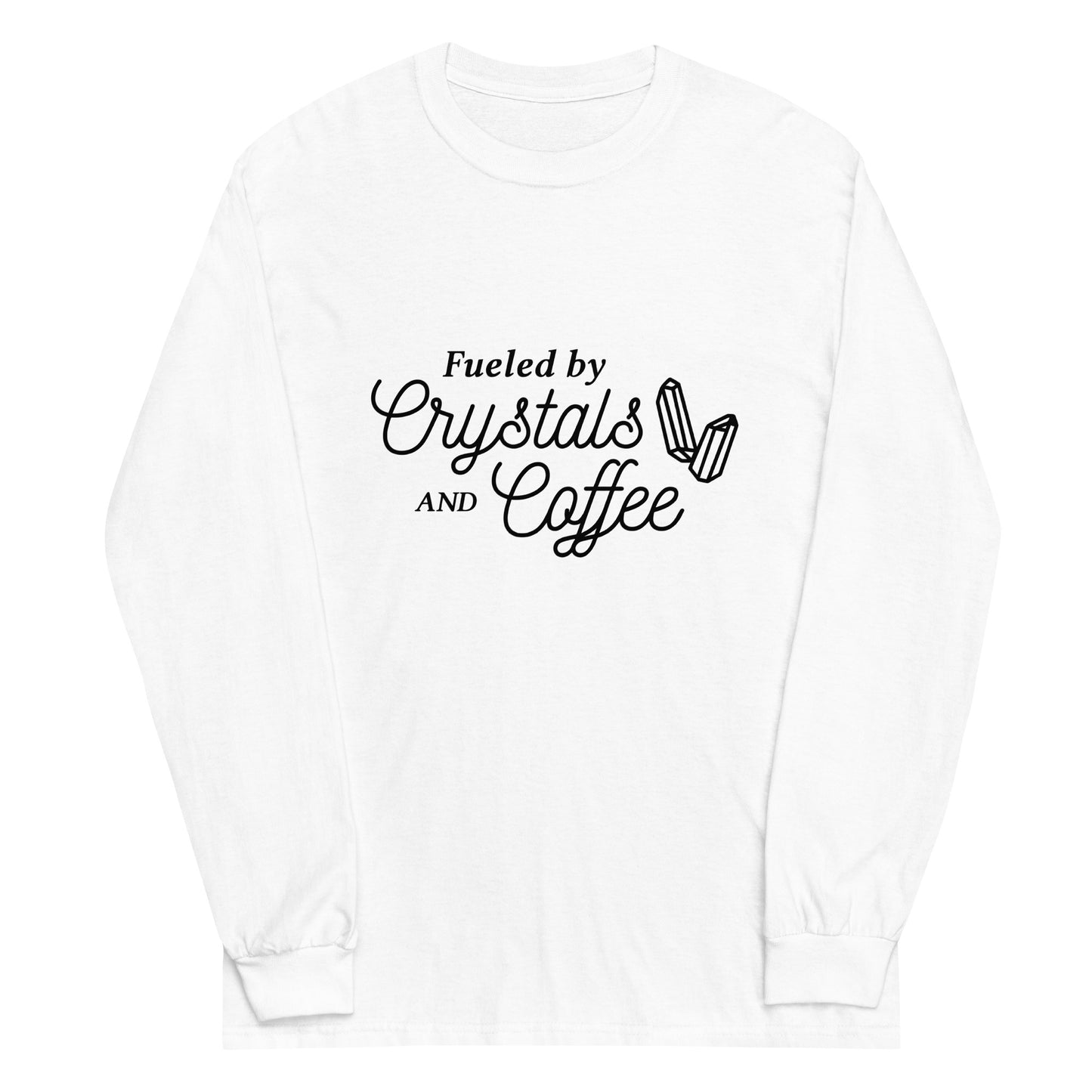 Unisex Long Sleeve Tee Crystals and Coffee