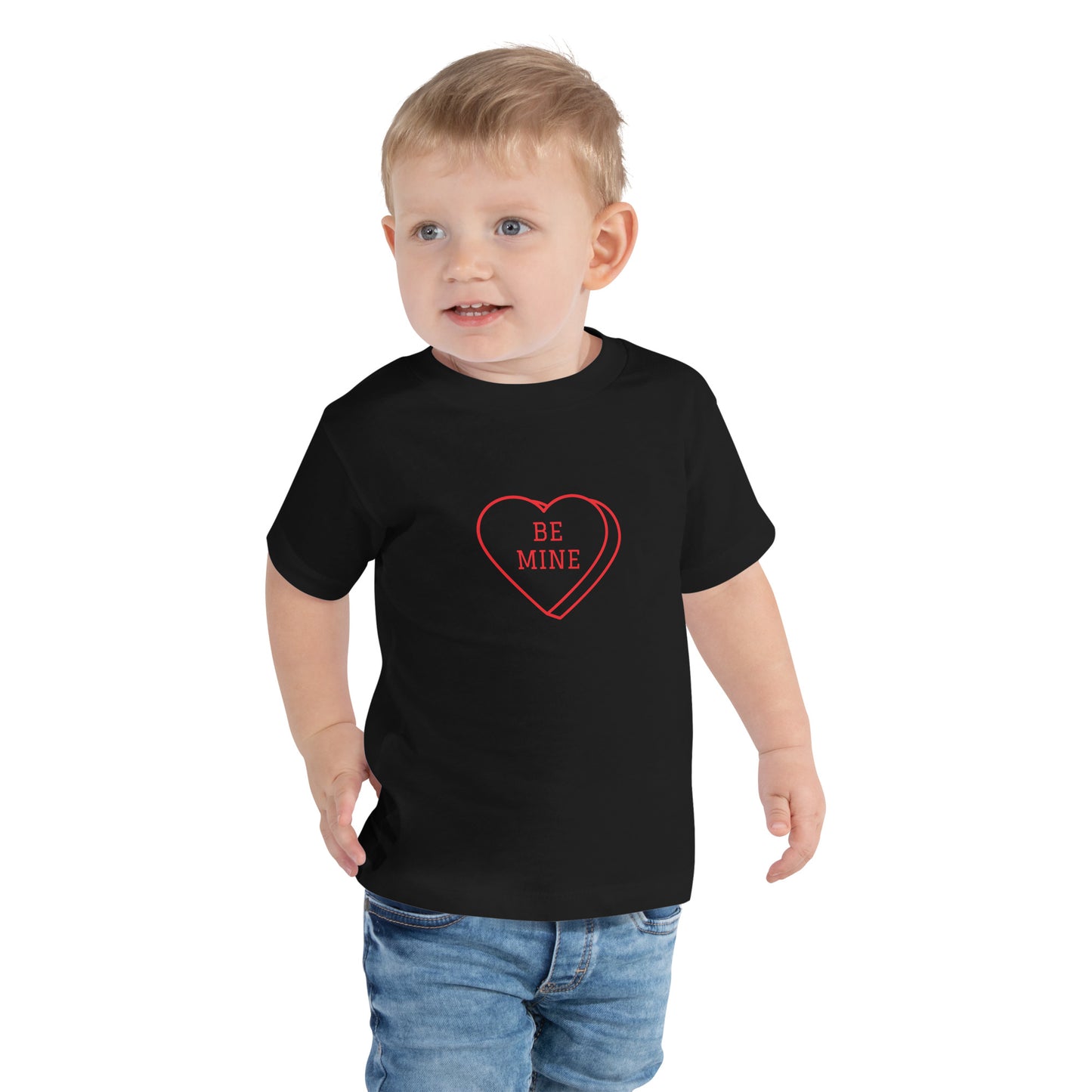 Toddler Short Sleeve Bella+Canvas Tee Heart Be Mine