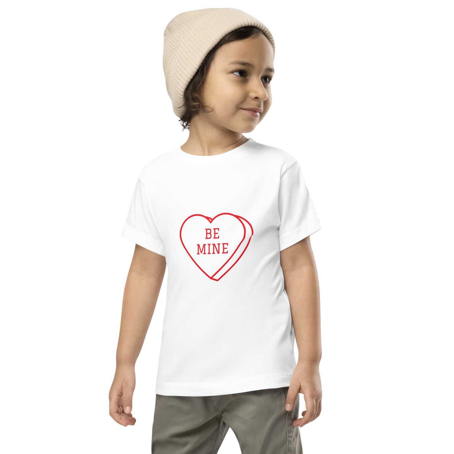 Toddler Short Sleeve Bella+Canvas Tee Heart Be Mine