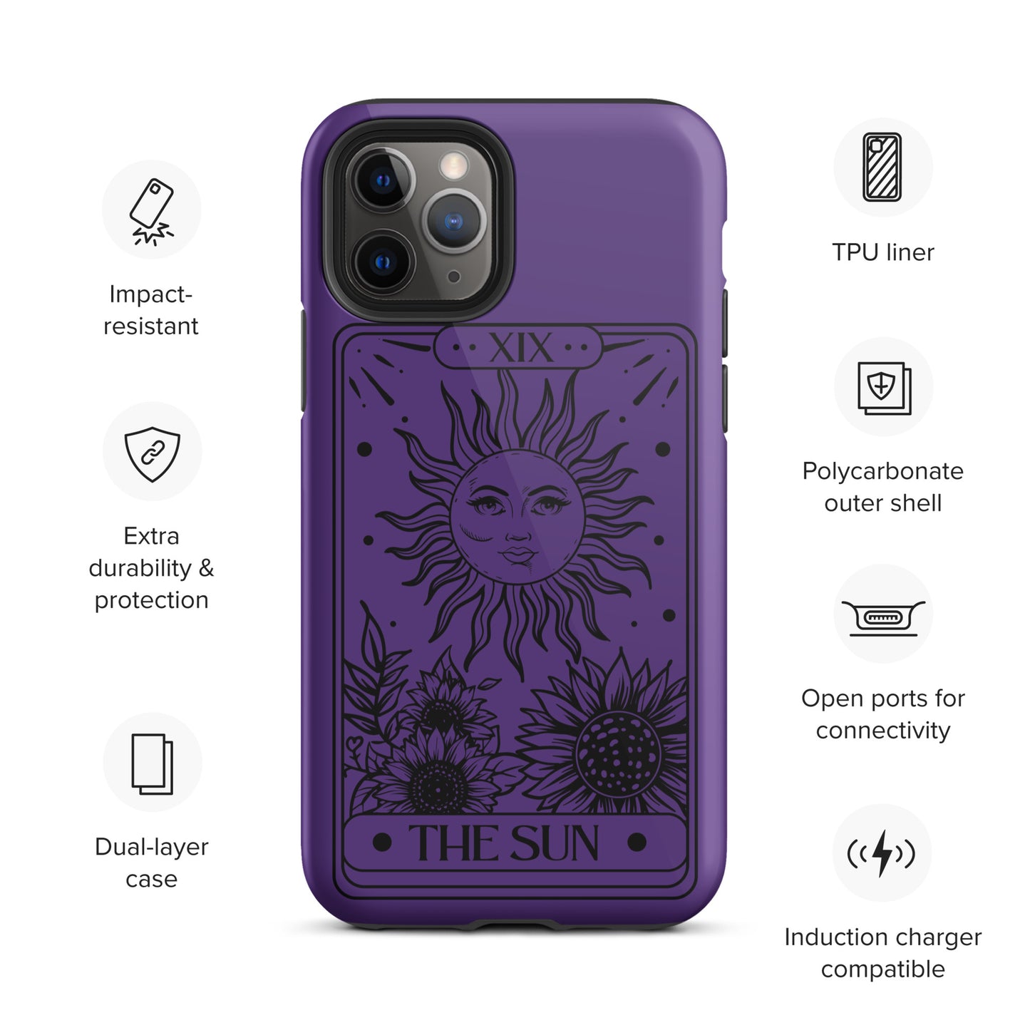 Tough iPhone Case Purple Sun Tarot