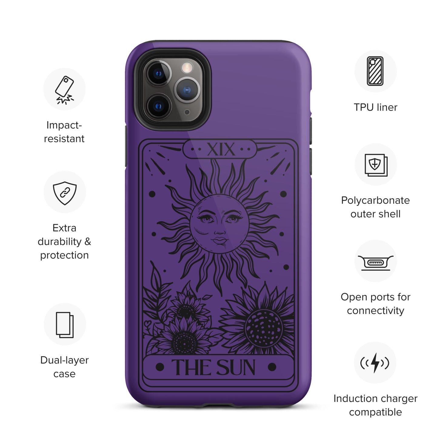 Tough iPhone Case Purple Sun Tarot