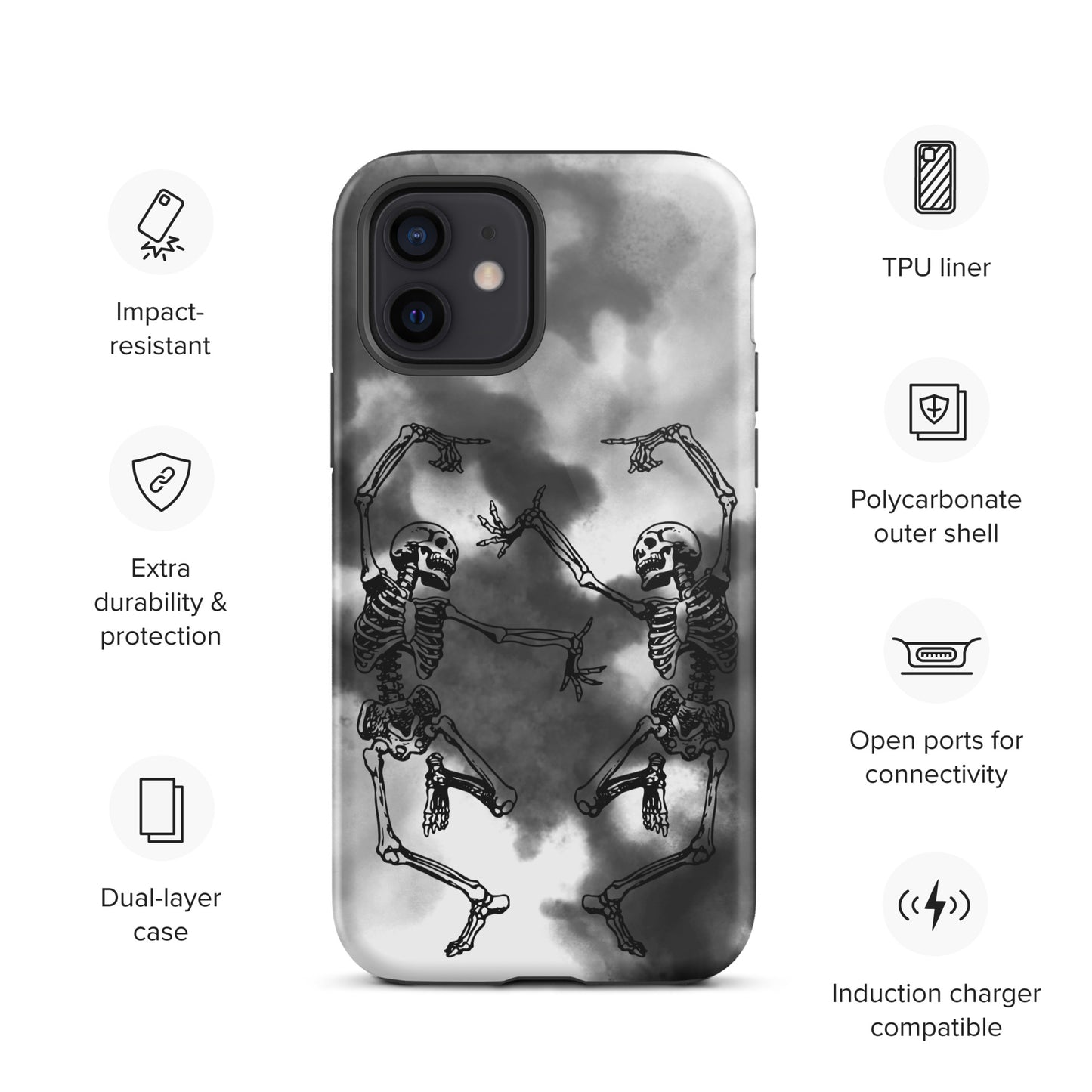 Tough iPhone Case Smoke Dancing Skeletons