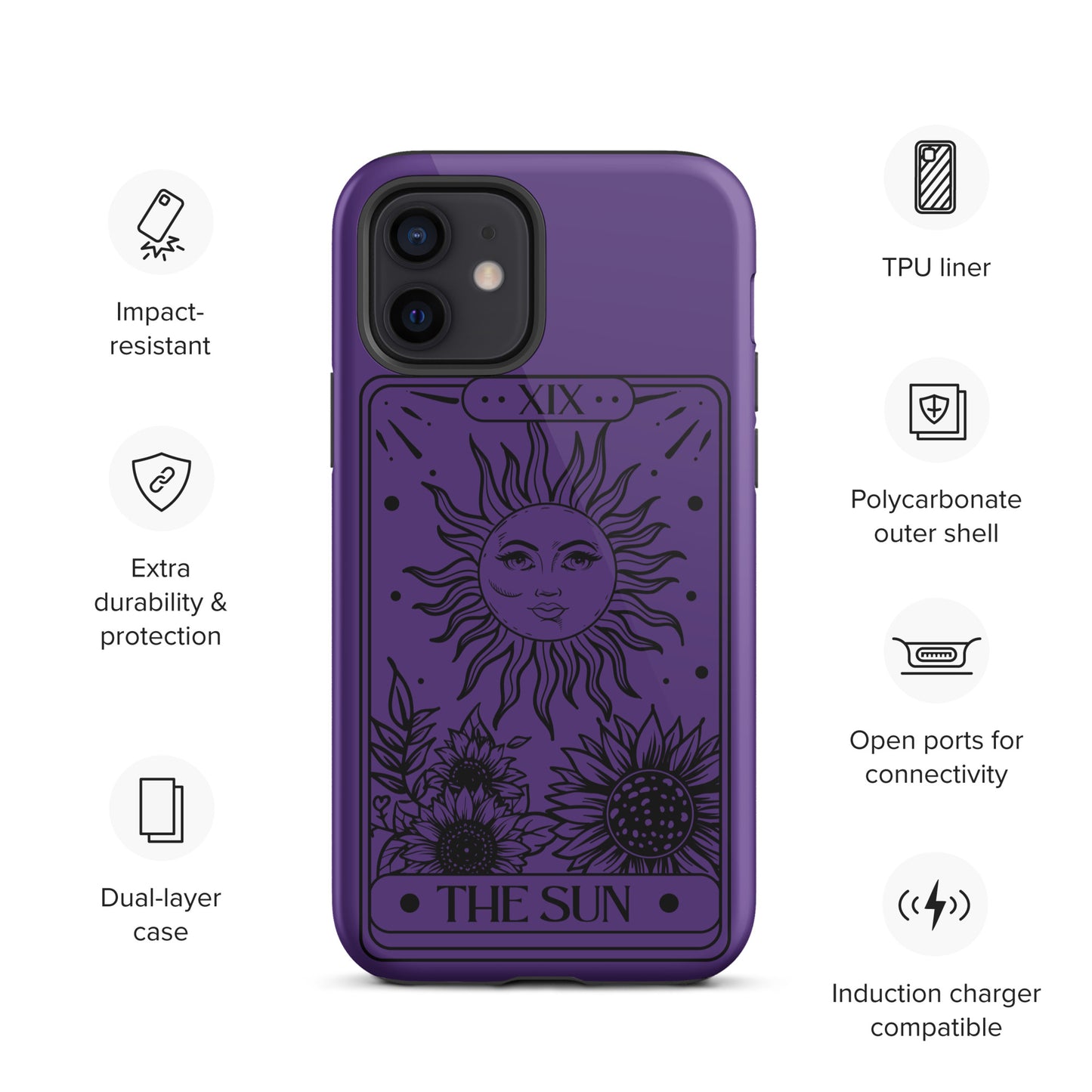 Tough iPhone Case Purple Sun Tarot