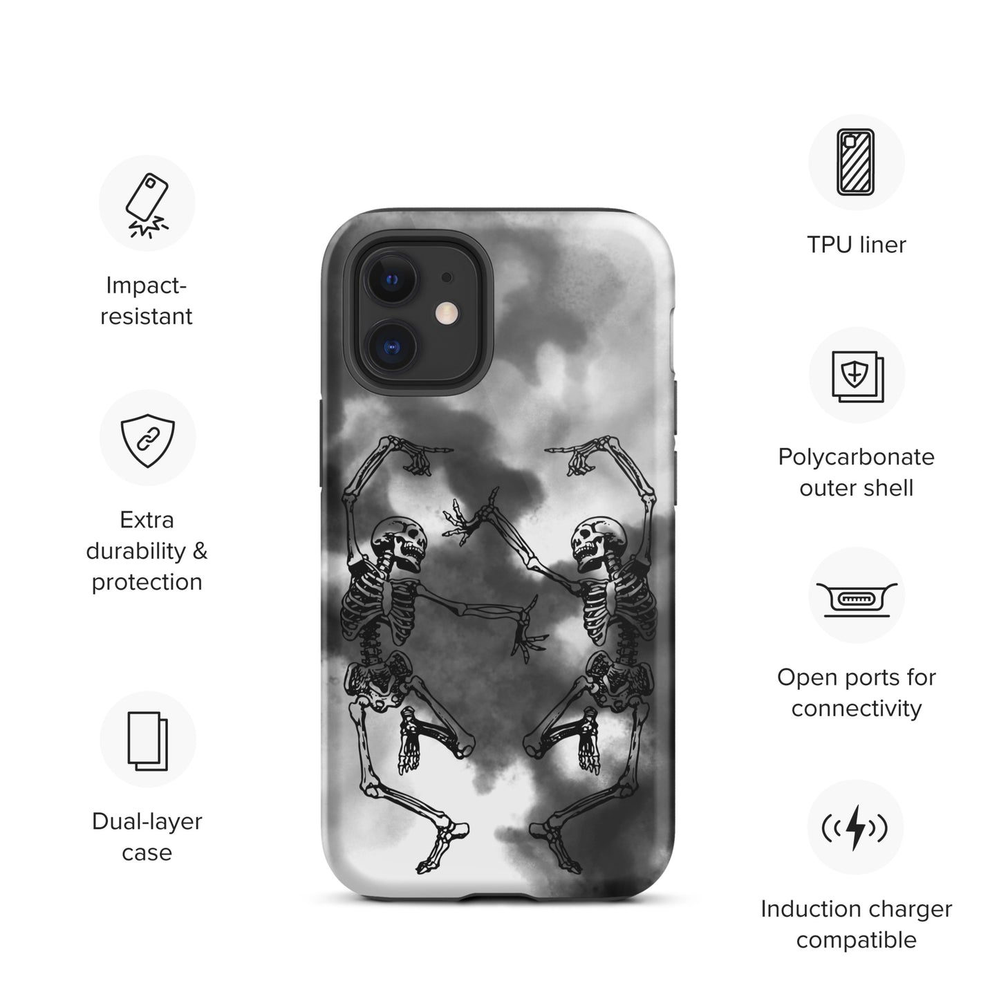 Tough iPhone Case Smoke Dancing Skeletons