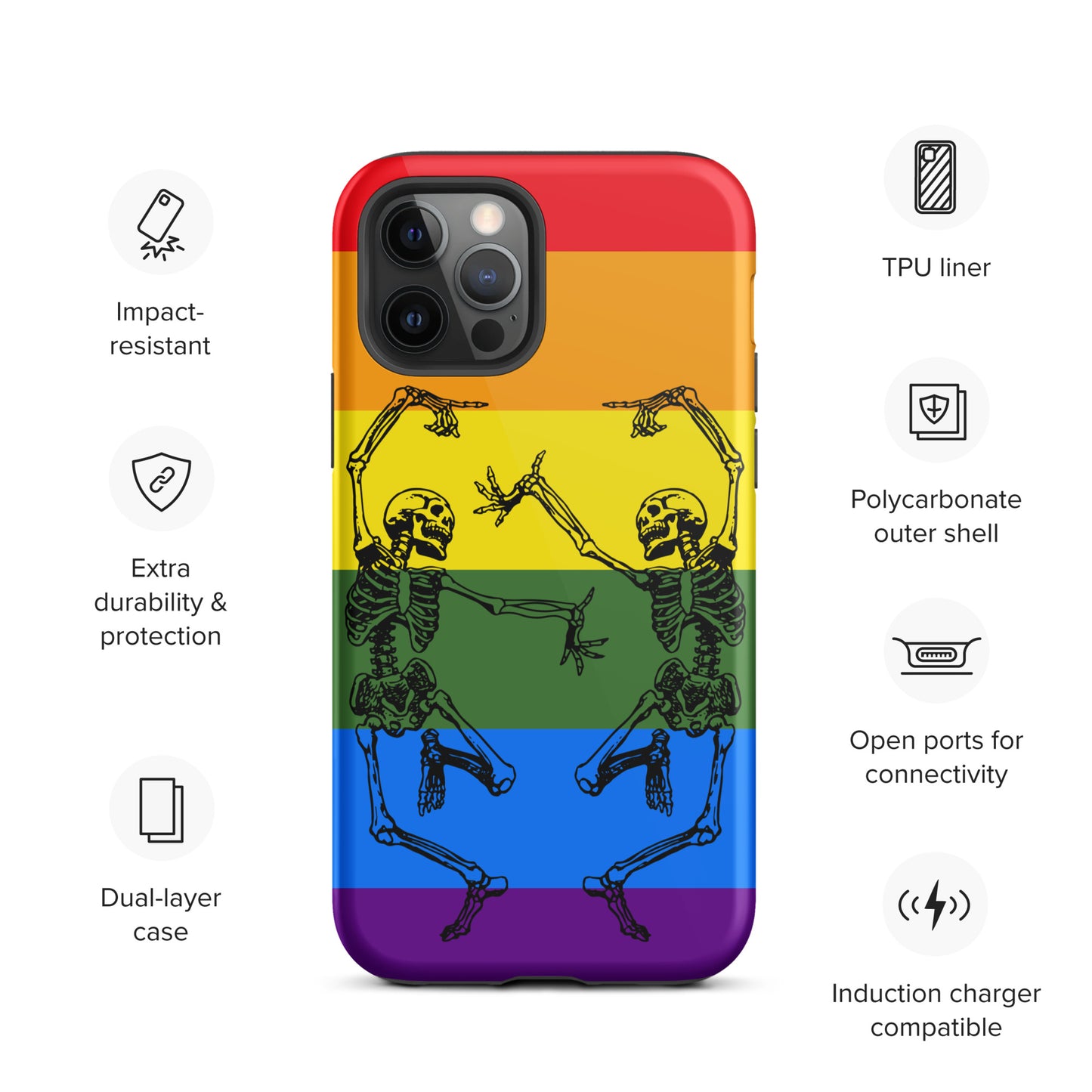 Tough iPhone Case Pride Dancing Skeletons