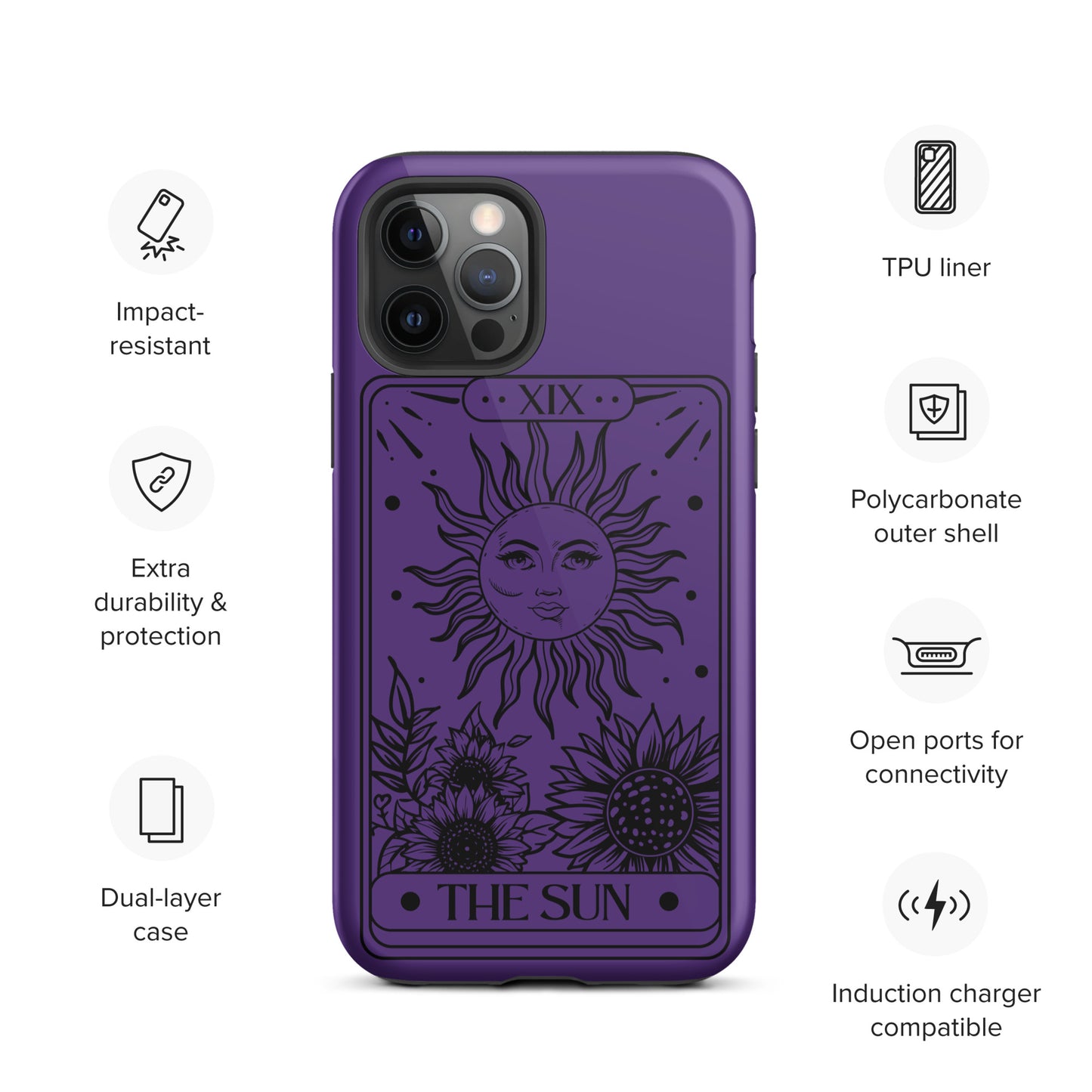 Tough iPhone Case Purple Sun Tarot