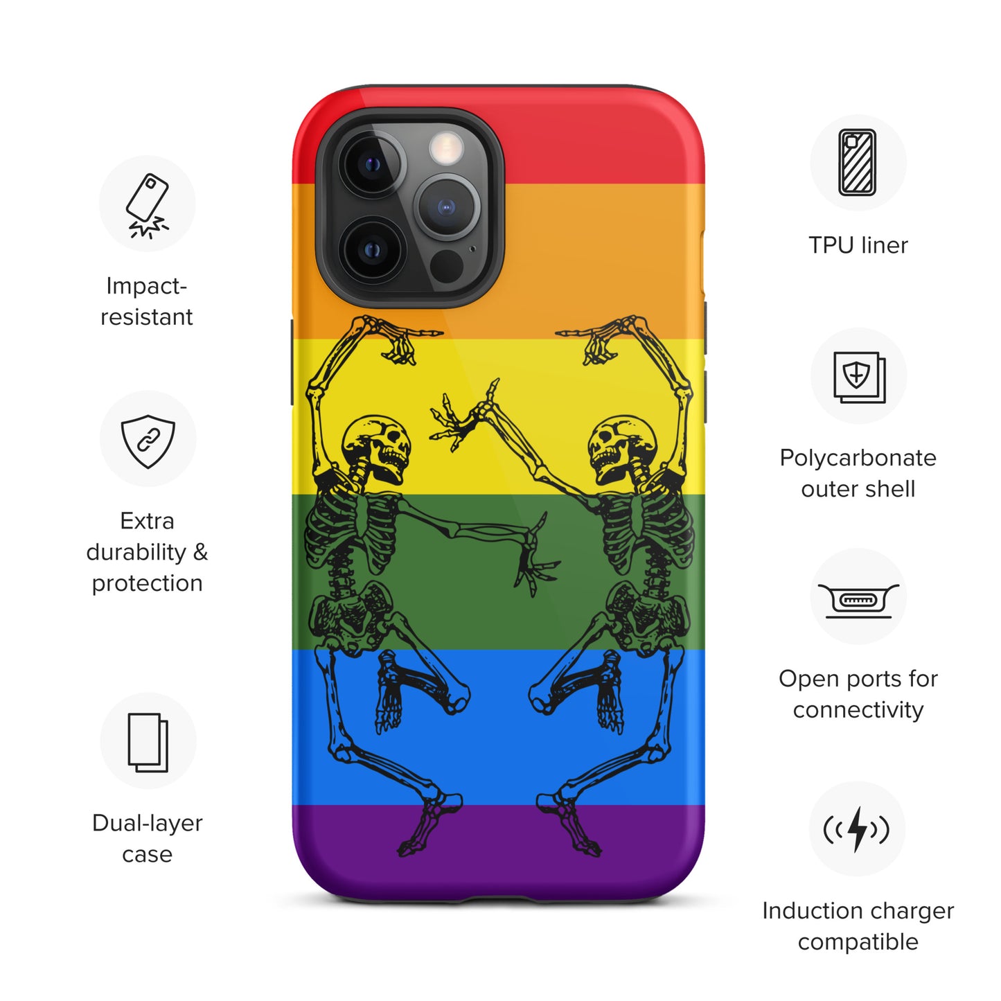 Tough iPhone Case Pride Dancing Skeletons