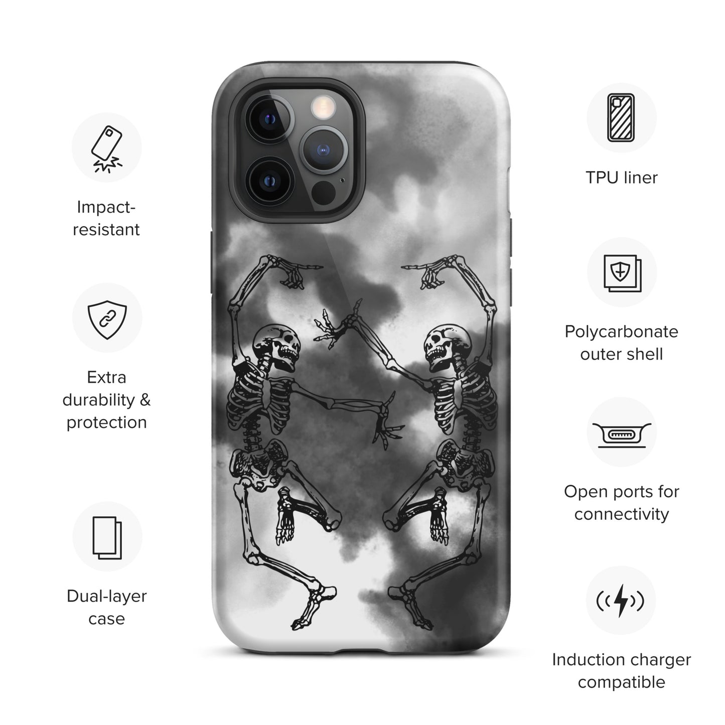 Tough iPhone Case Smoke Dancing Skeletons