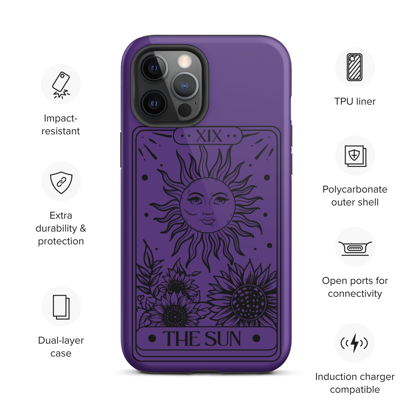 Tough iPhone Case Purple Sun Tarot