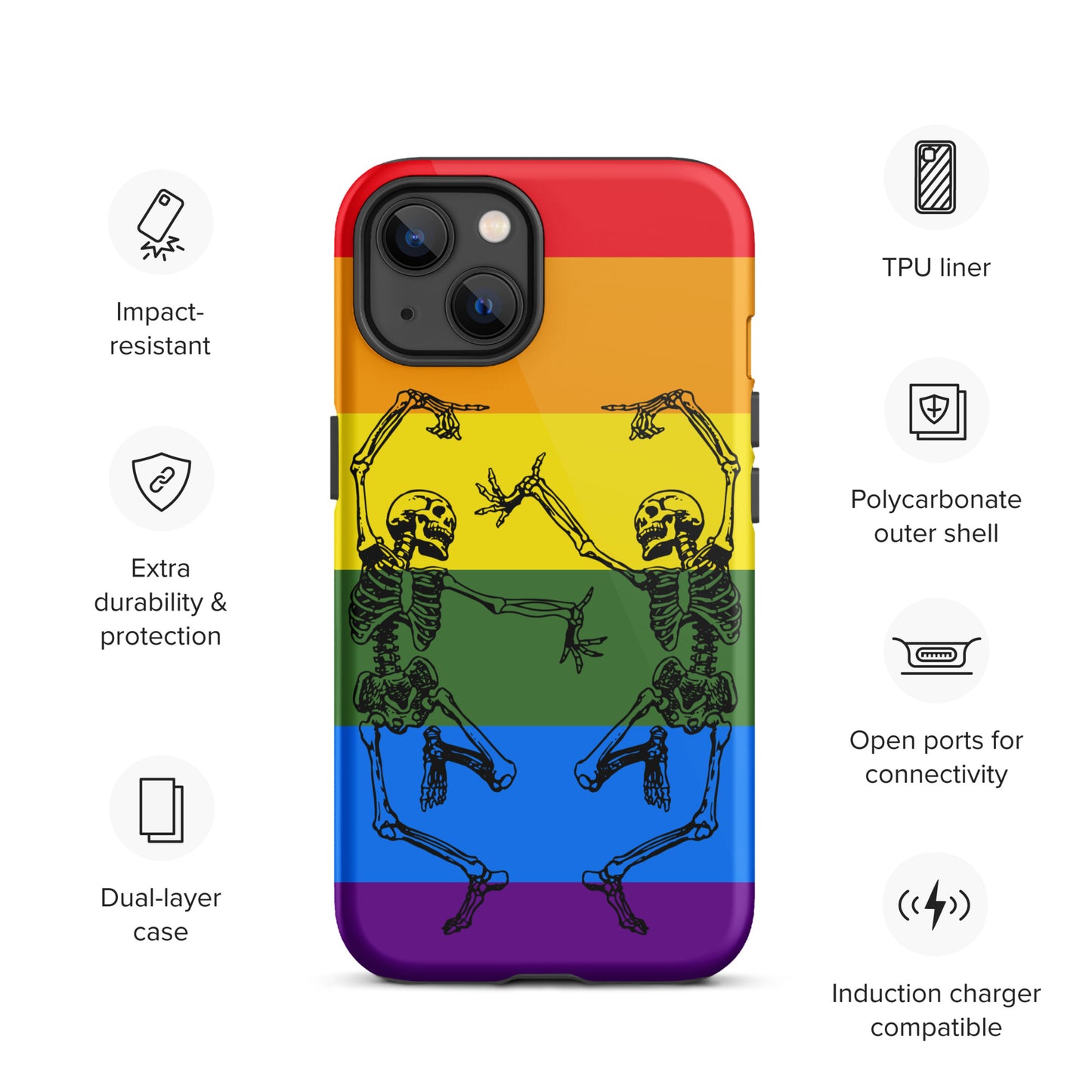 Tough iPhone Case Pride Dancing Skeletons