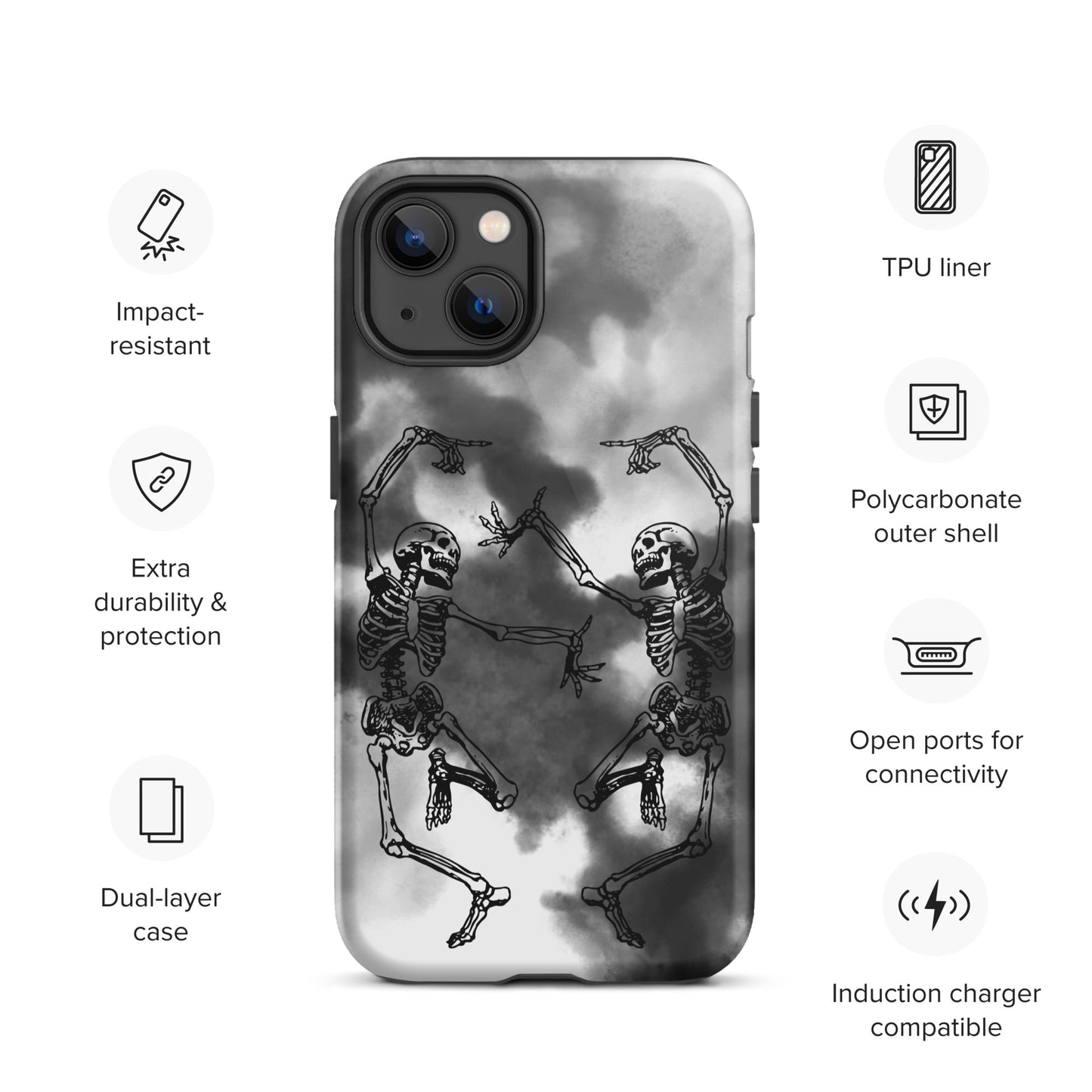 Tough iPhone Case Smoke Dancing Skeletons