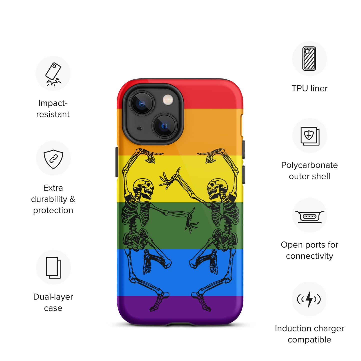 Tough iPhone Case Pride Dancing Skeletons