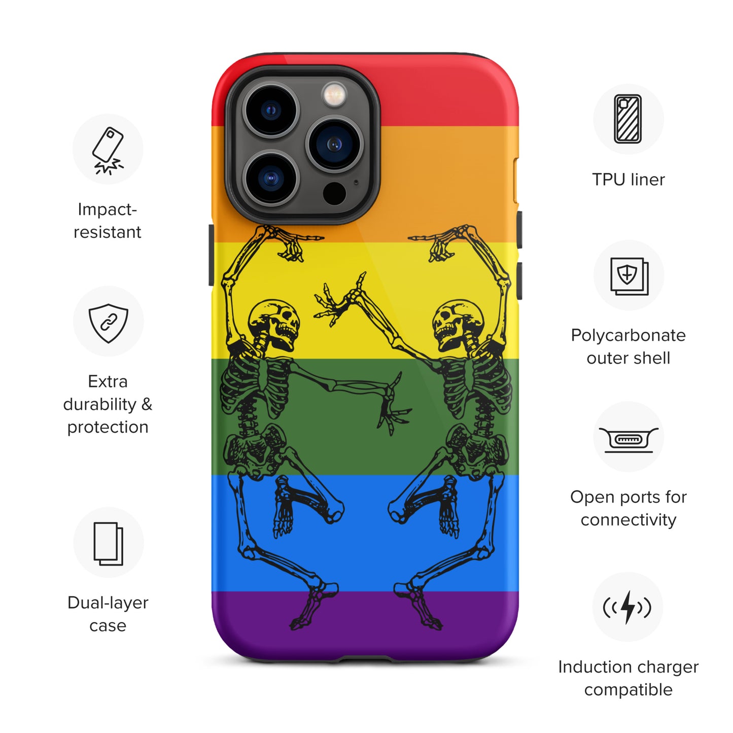 Tough iPhone Case Pride Dancing Skeletons