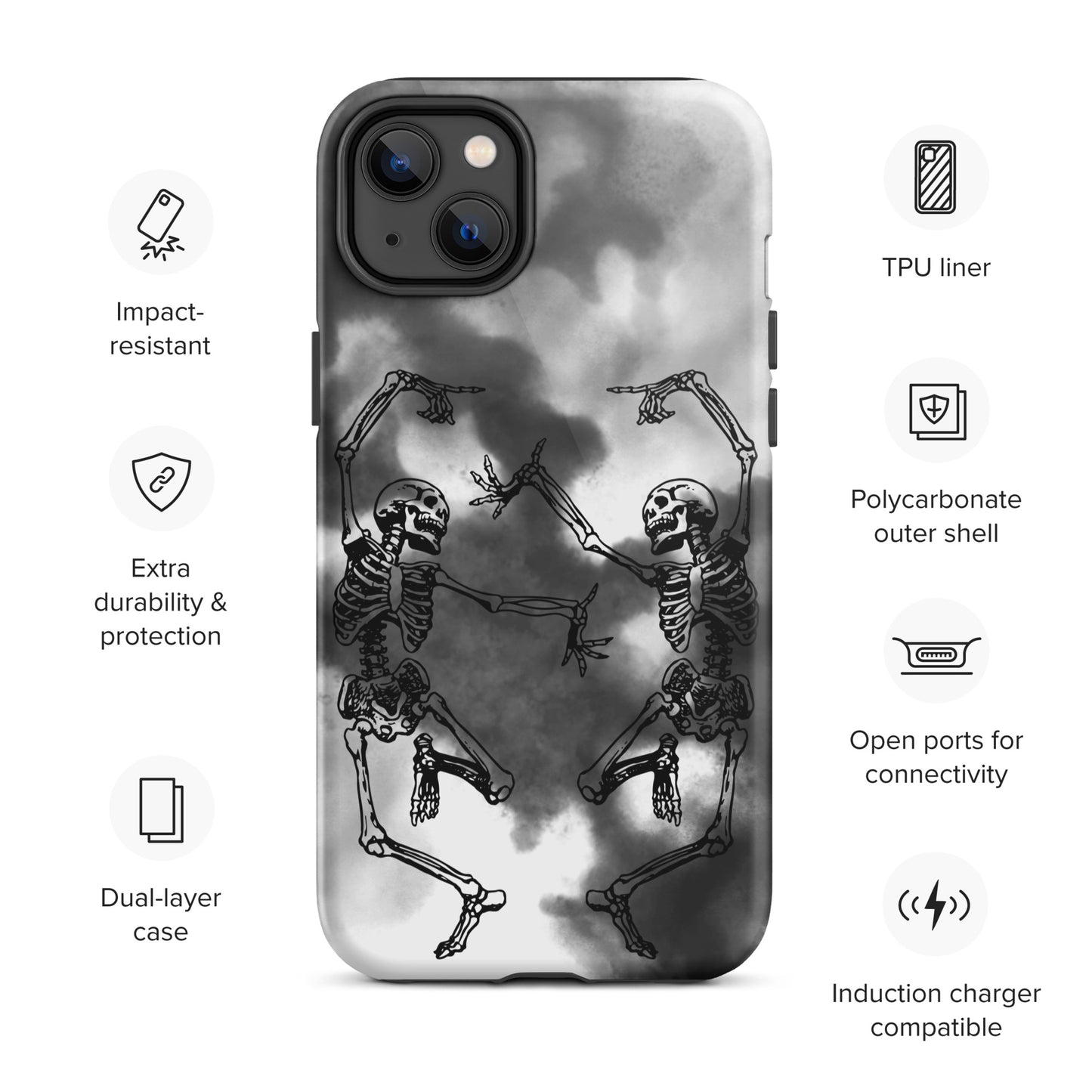 Tough iPhone Case Smoke Dancing Skeletons