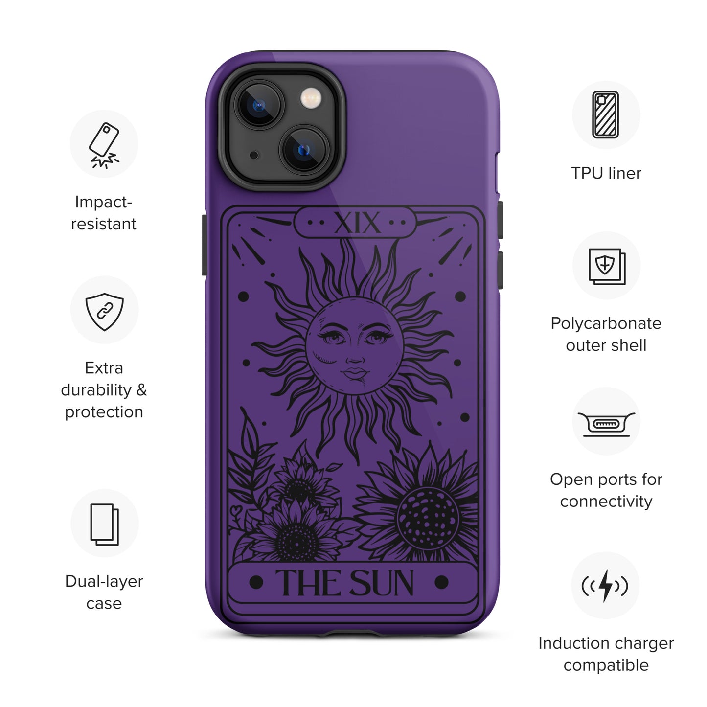 Tough iPhone Case Purple Sun Tarot