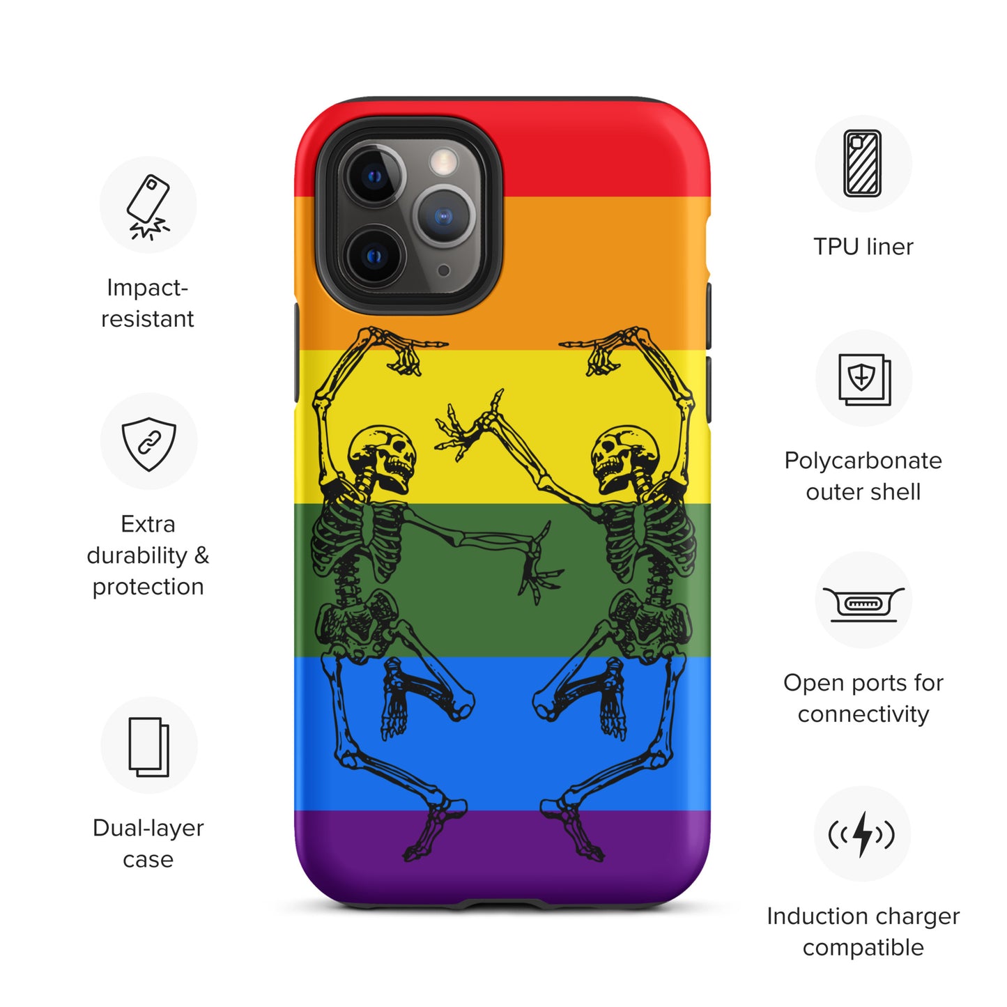 Tough iPhone Case Pride Dancing Skeletons