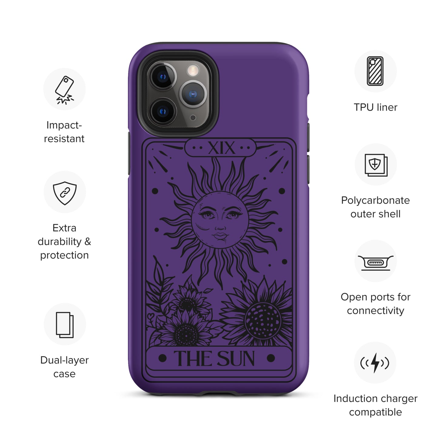 Tough iPhone Case Purple Sun Tarot