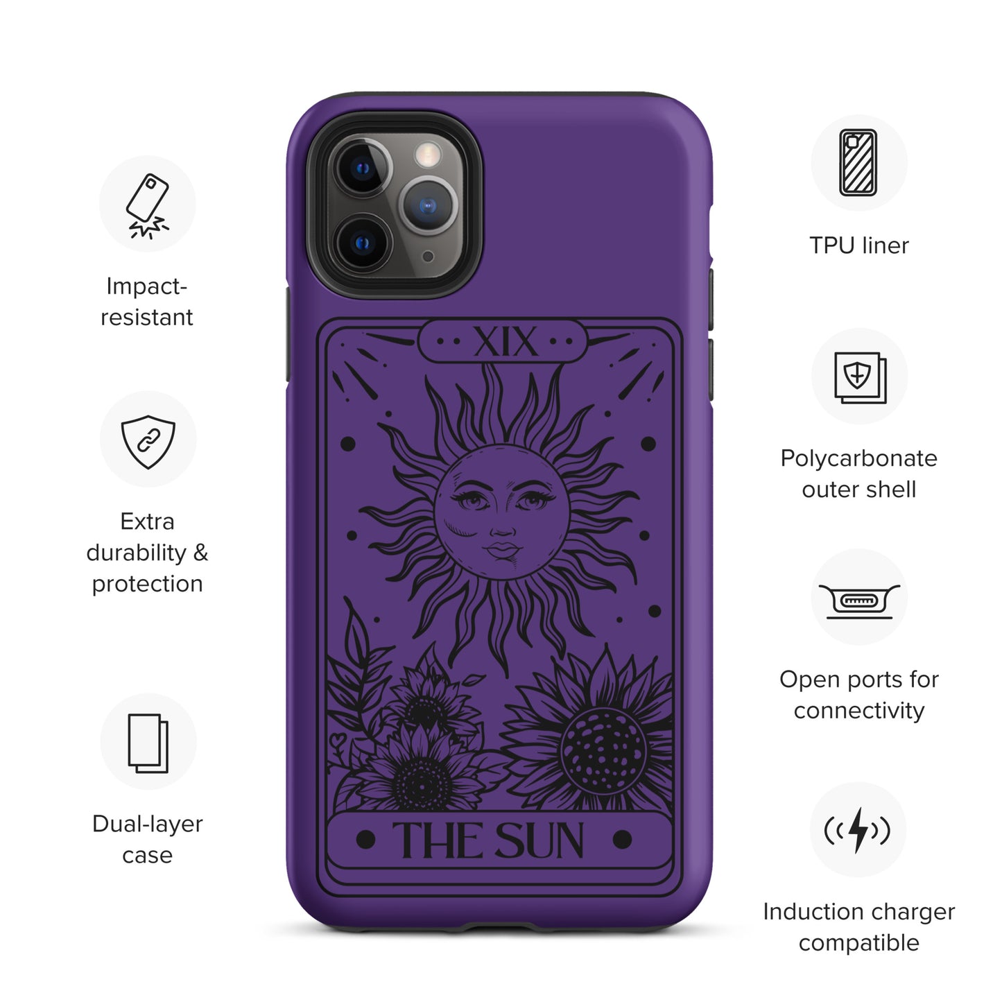 Tough iPhone Case Purple Sun Tarot