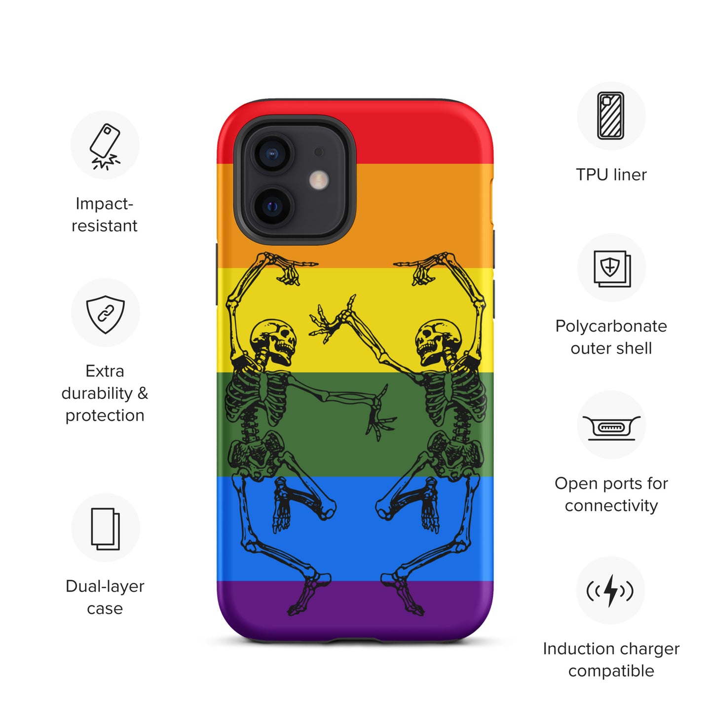 Tough iPhone Case Pride Dancing Skeletons