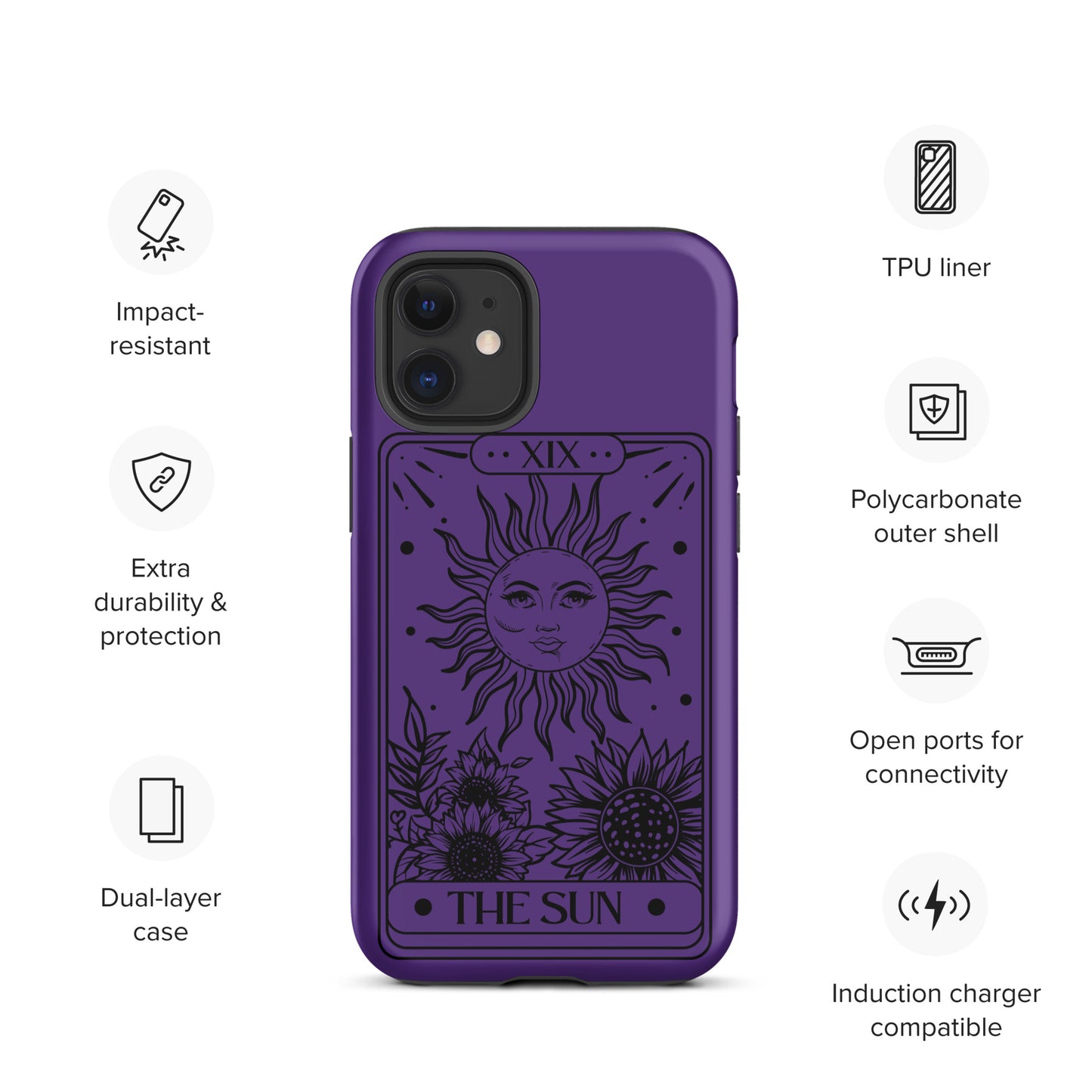 Tough iPhone Case Purple Sun Tarot