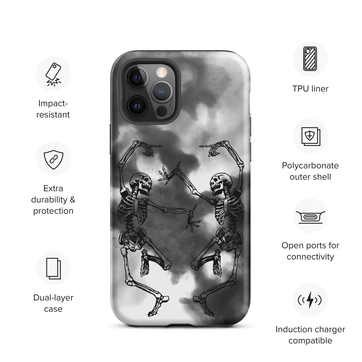 Tough iPhone Case Smoke Dancing Skeletons