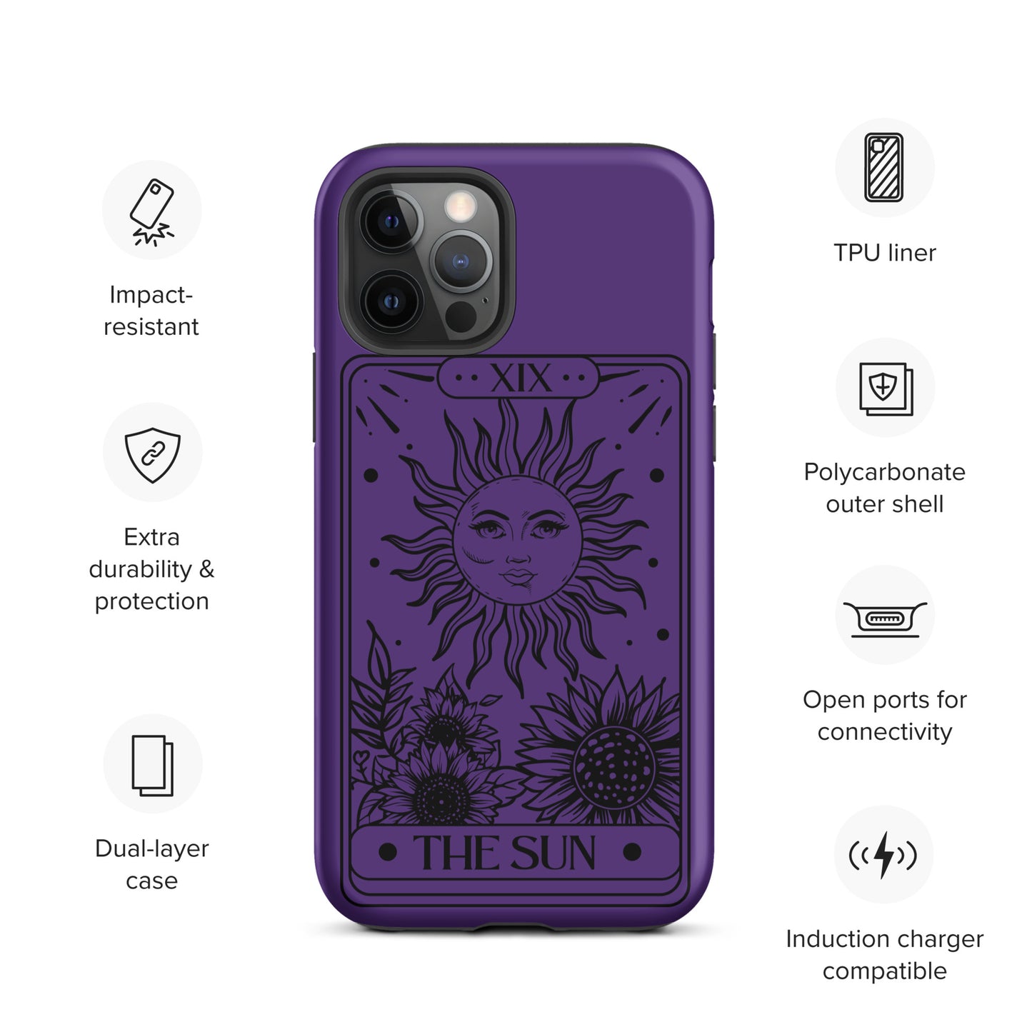 Tough iPhone Case Purple Sun Tarot