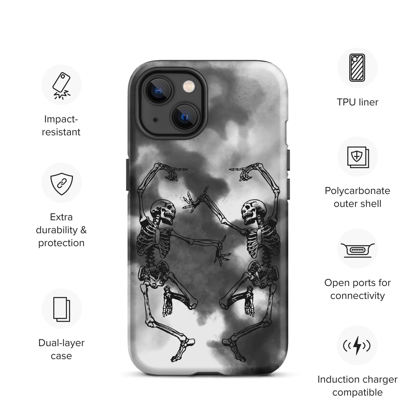 Tough iPhone Case Smoke Dancing Skeletons