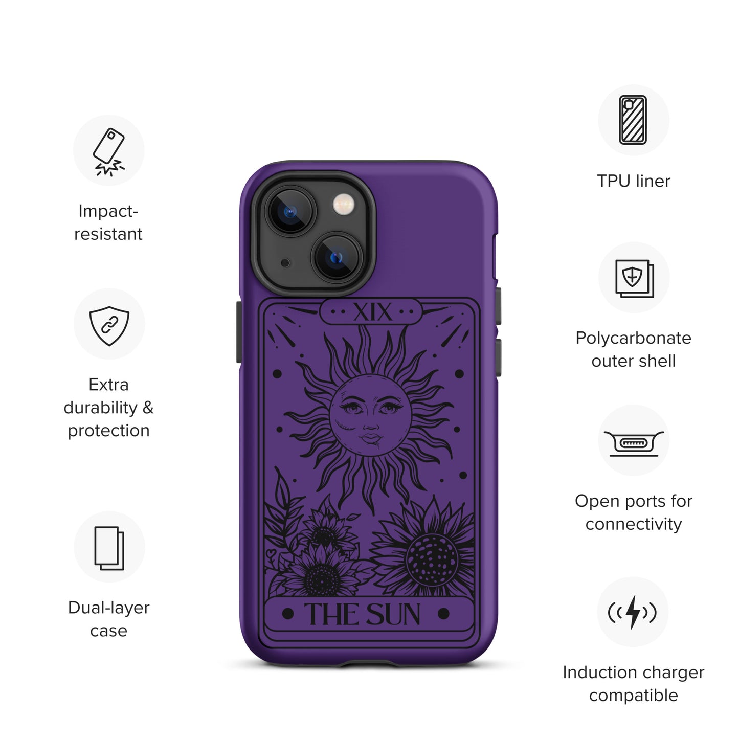 Tough iPhone Case Purple Sun Tarot