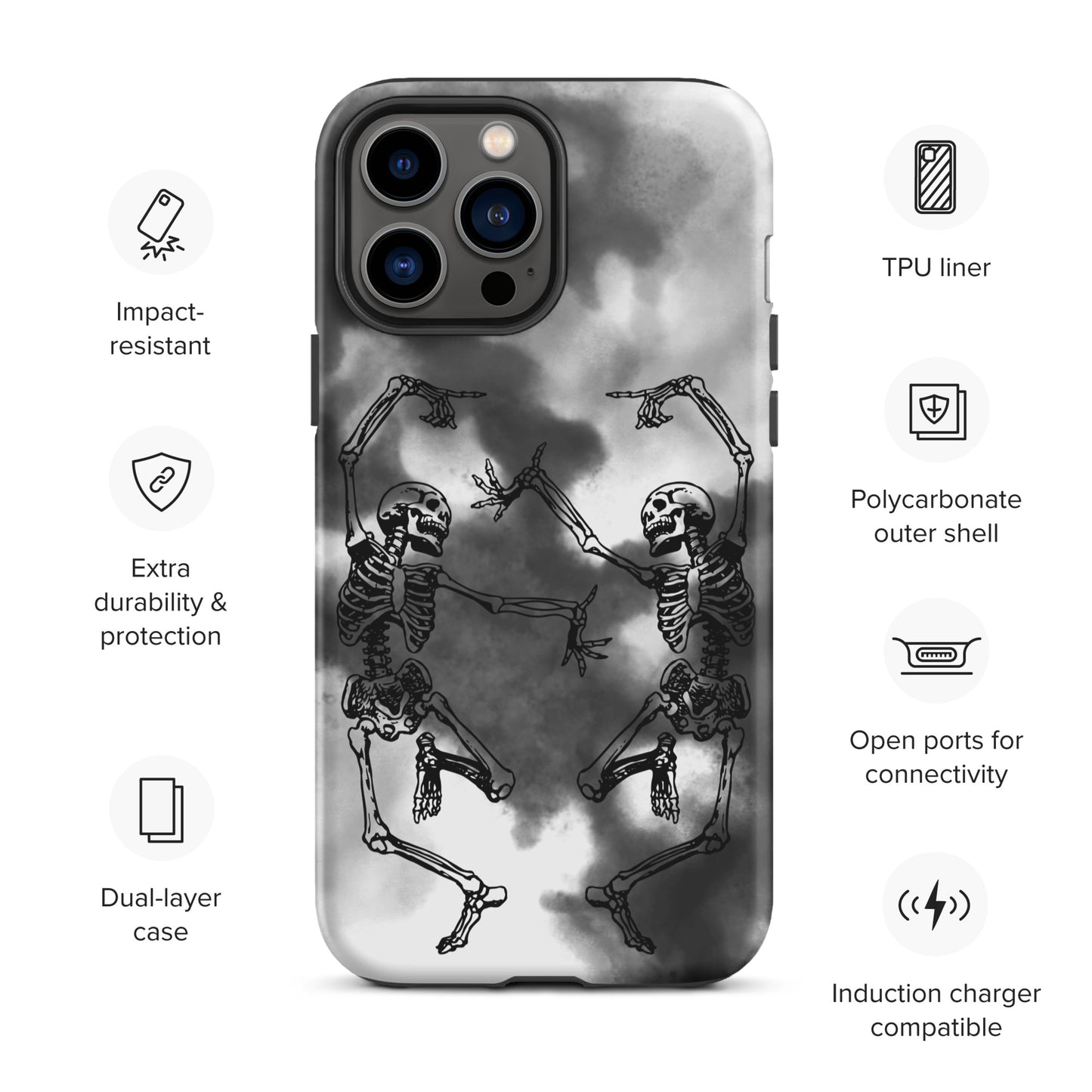 Tough iPhone Case Smoke Dancing Skeletons