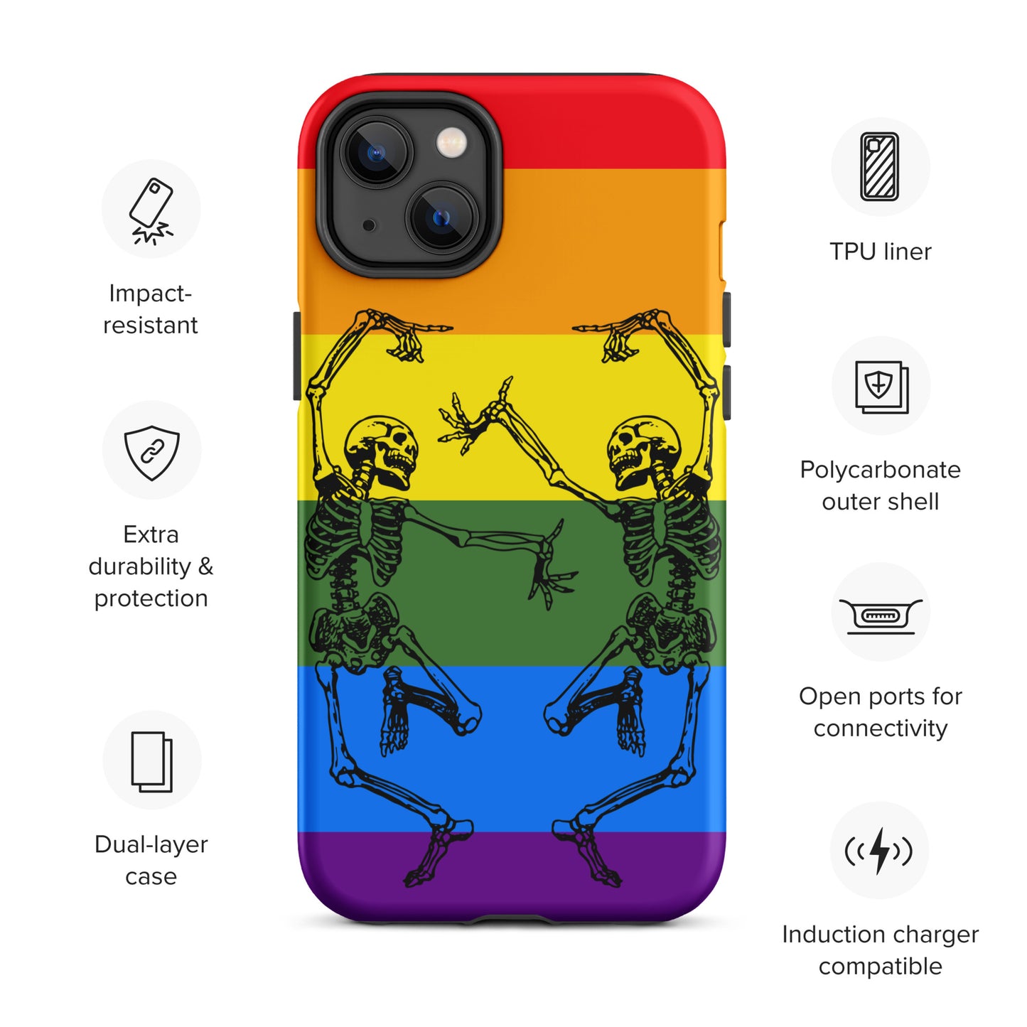 Tough iPhone Case Pride Dancing Skeletons