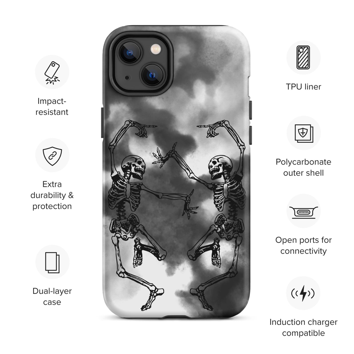 Tough iPhone Case Smoke Dancing Skeletons