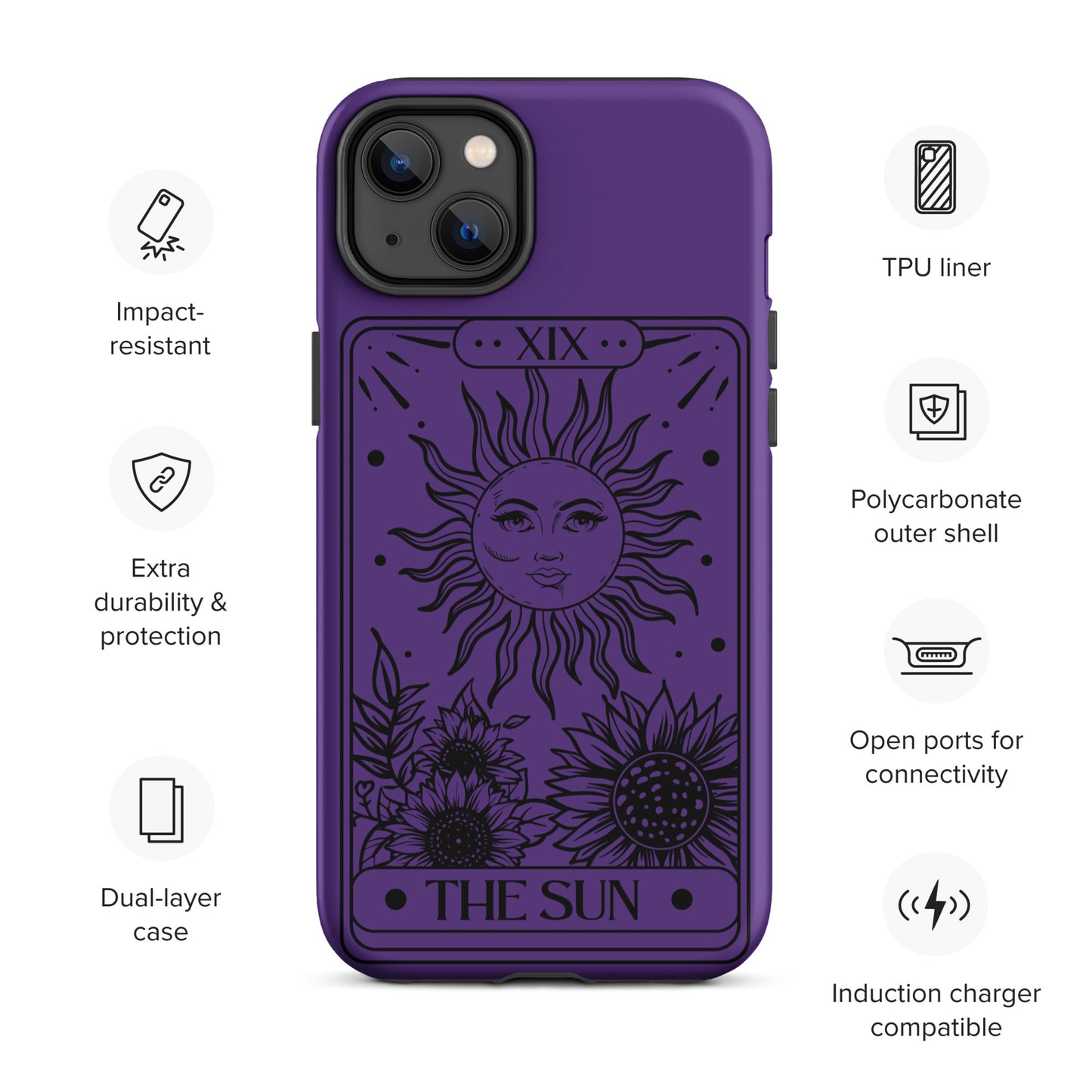 Tough iPhone Case Purple Sun Tarot