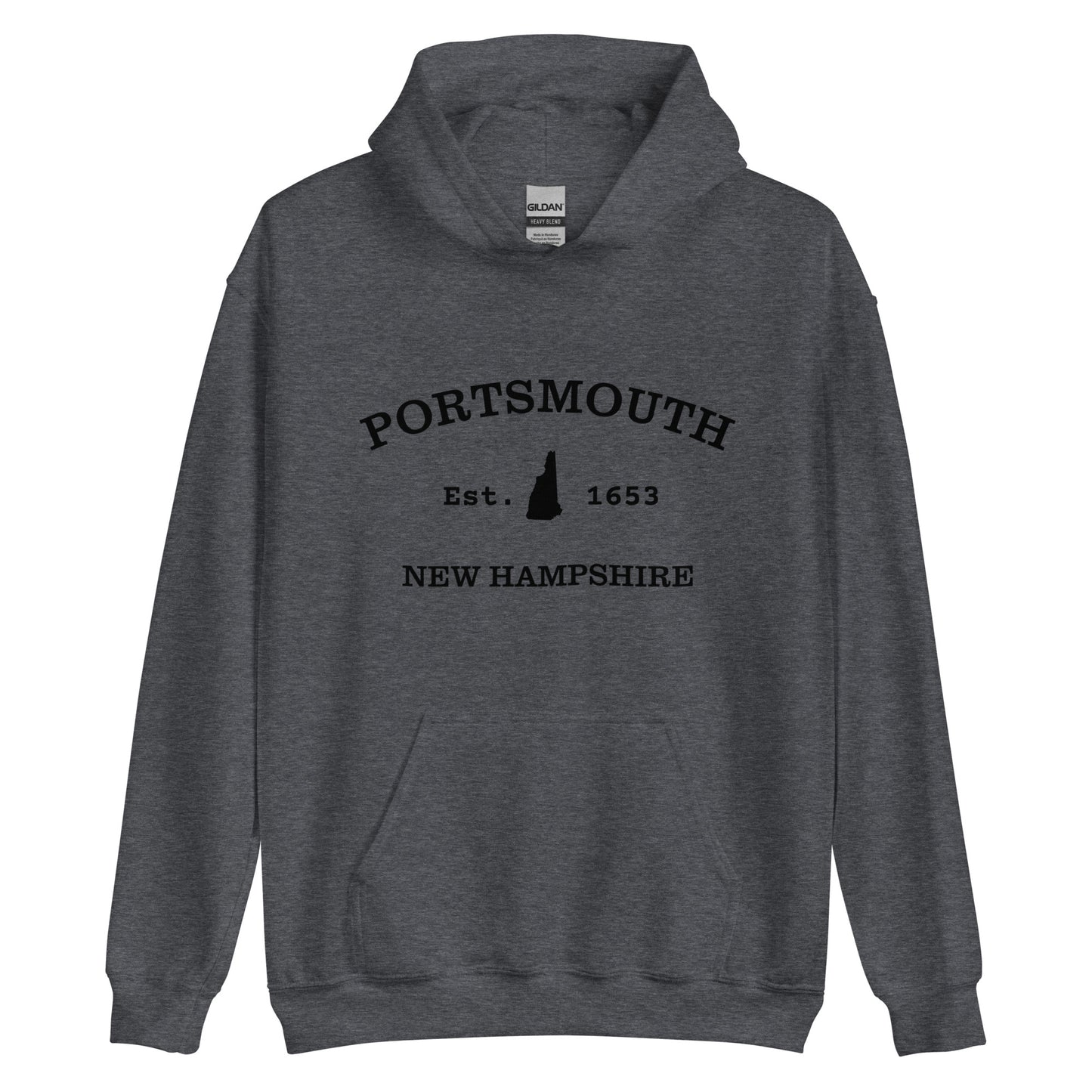 Unisex Heavy Blend Hoodie Portsmouth NH black ink