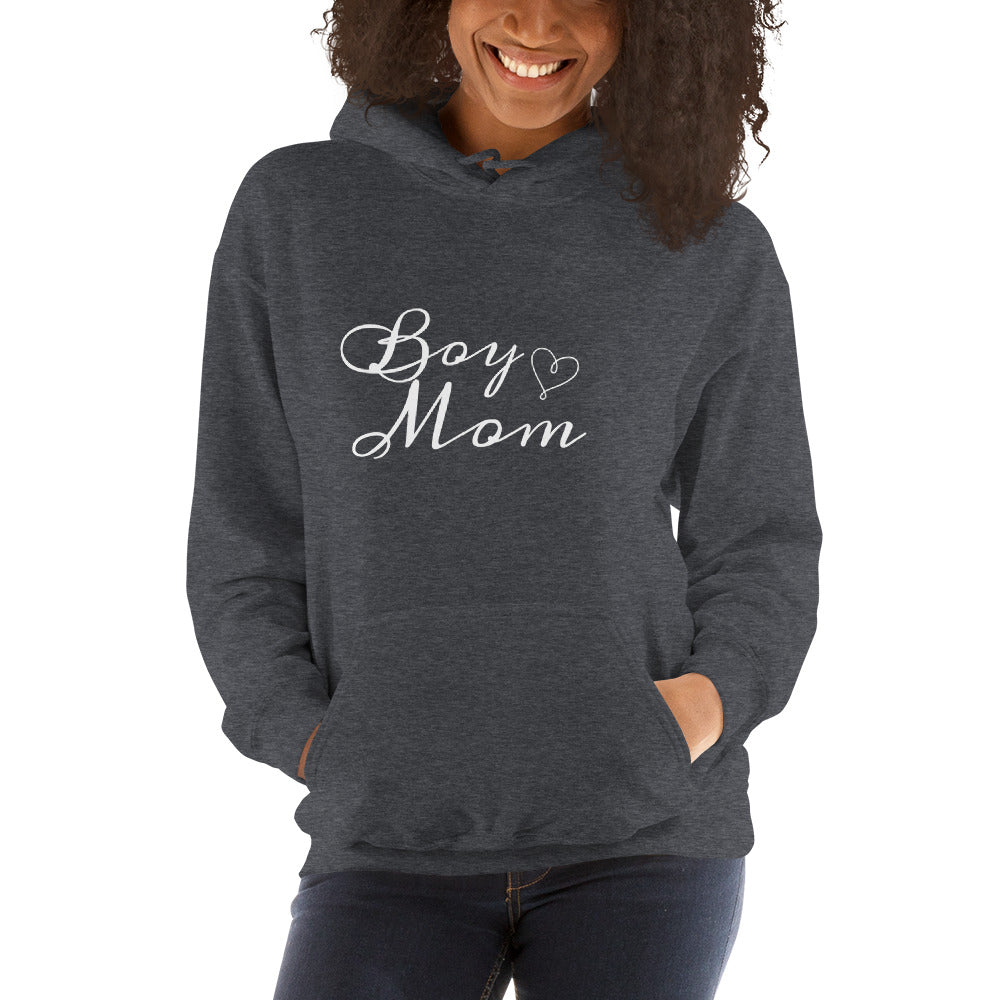 Unisex Heavy Blend Hoodie Boy Mom White ink