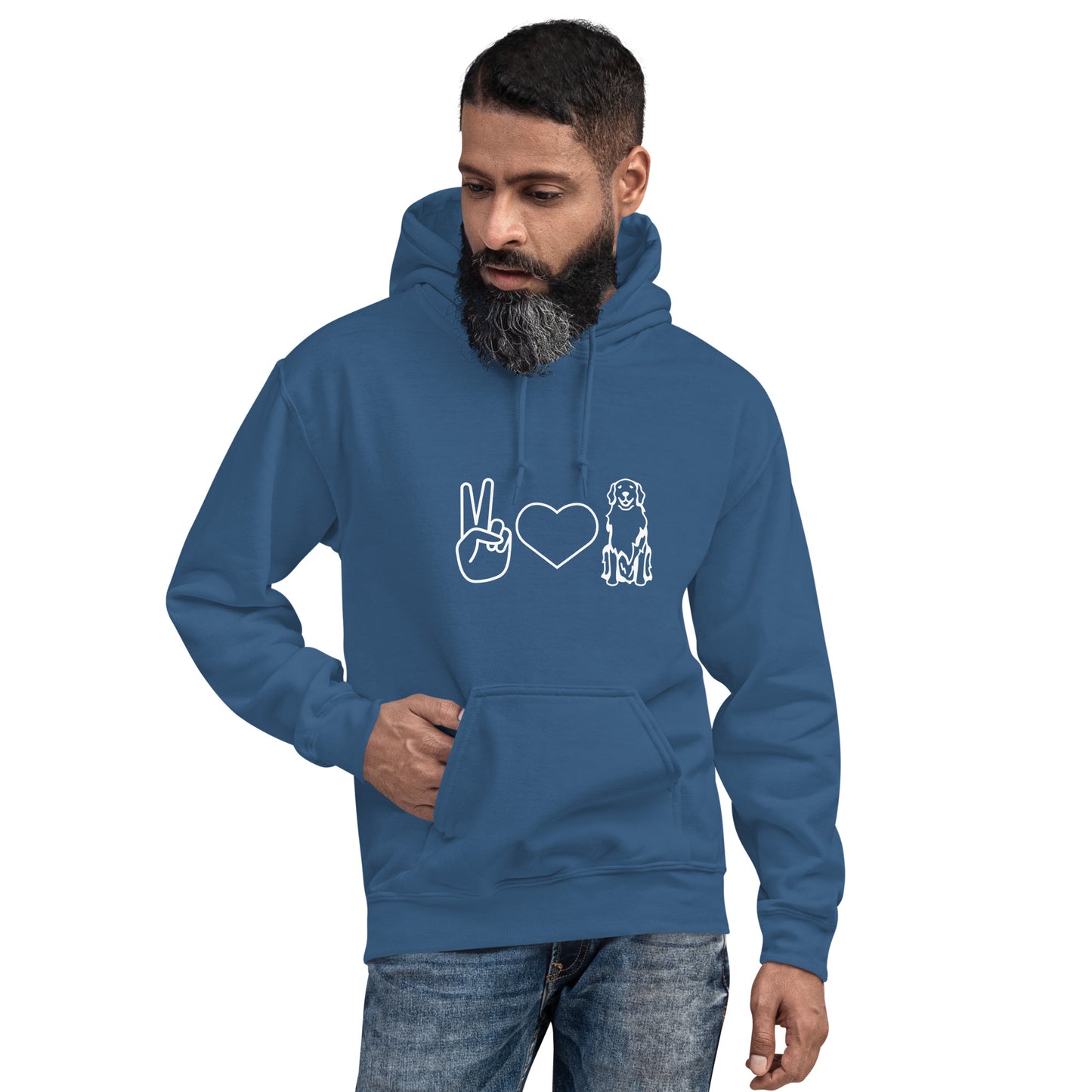 Unisex Heavy Blend Hoodie Peace Love Doggo